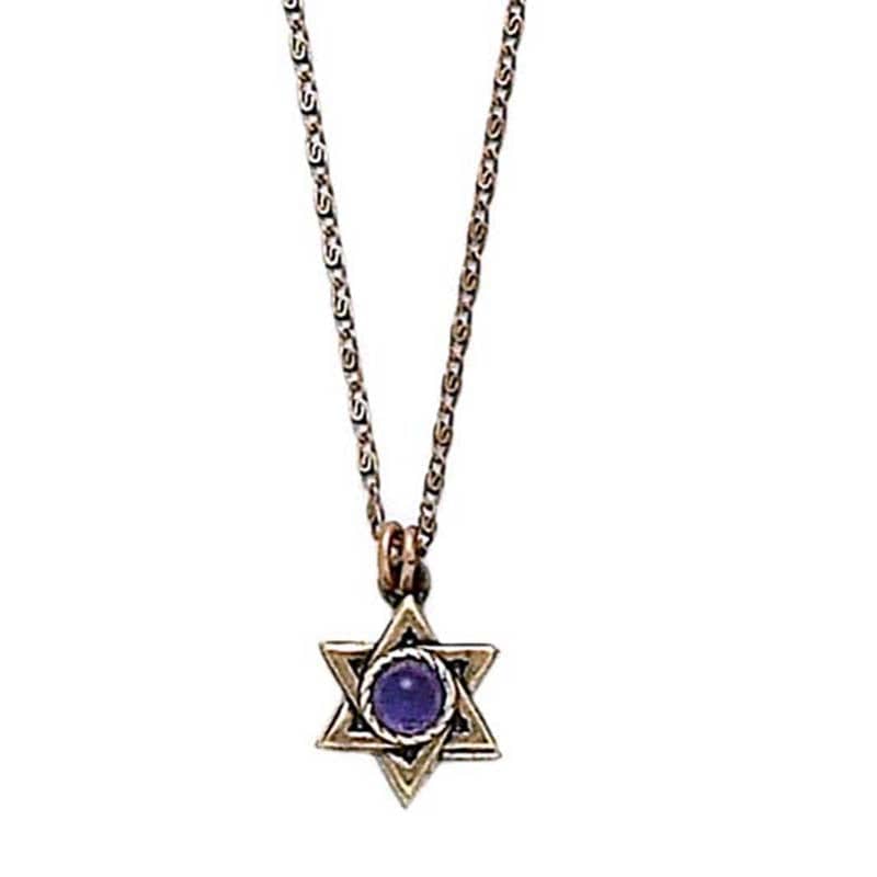 Deep Indigo and Gold Star of David Necklace by Michal Golan、mySite、topwebapps