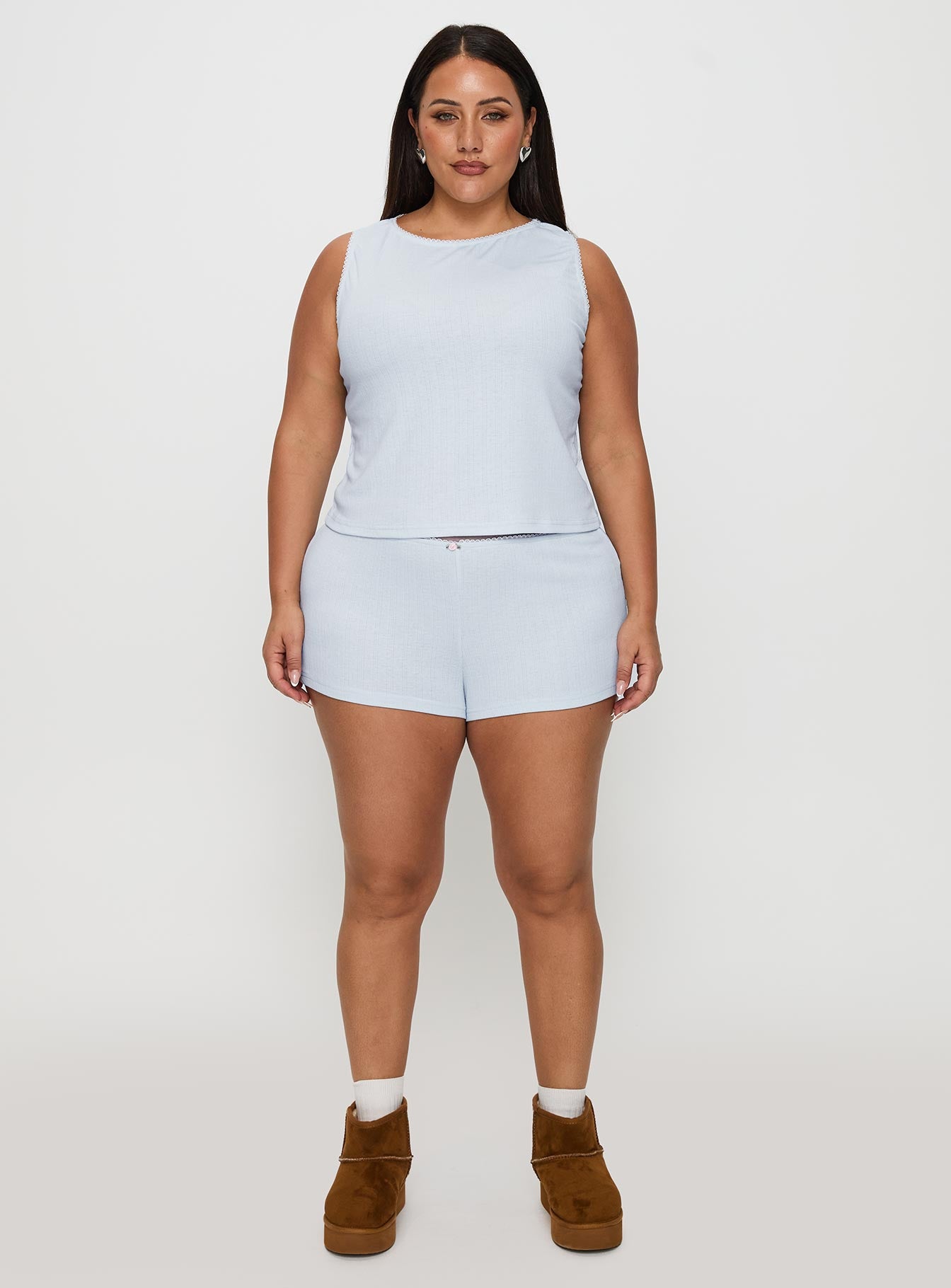 Serenitie Pointelle Sleep Set Blue Curve、mySite、solidvoid