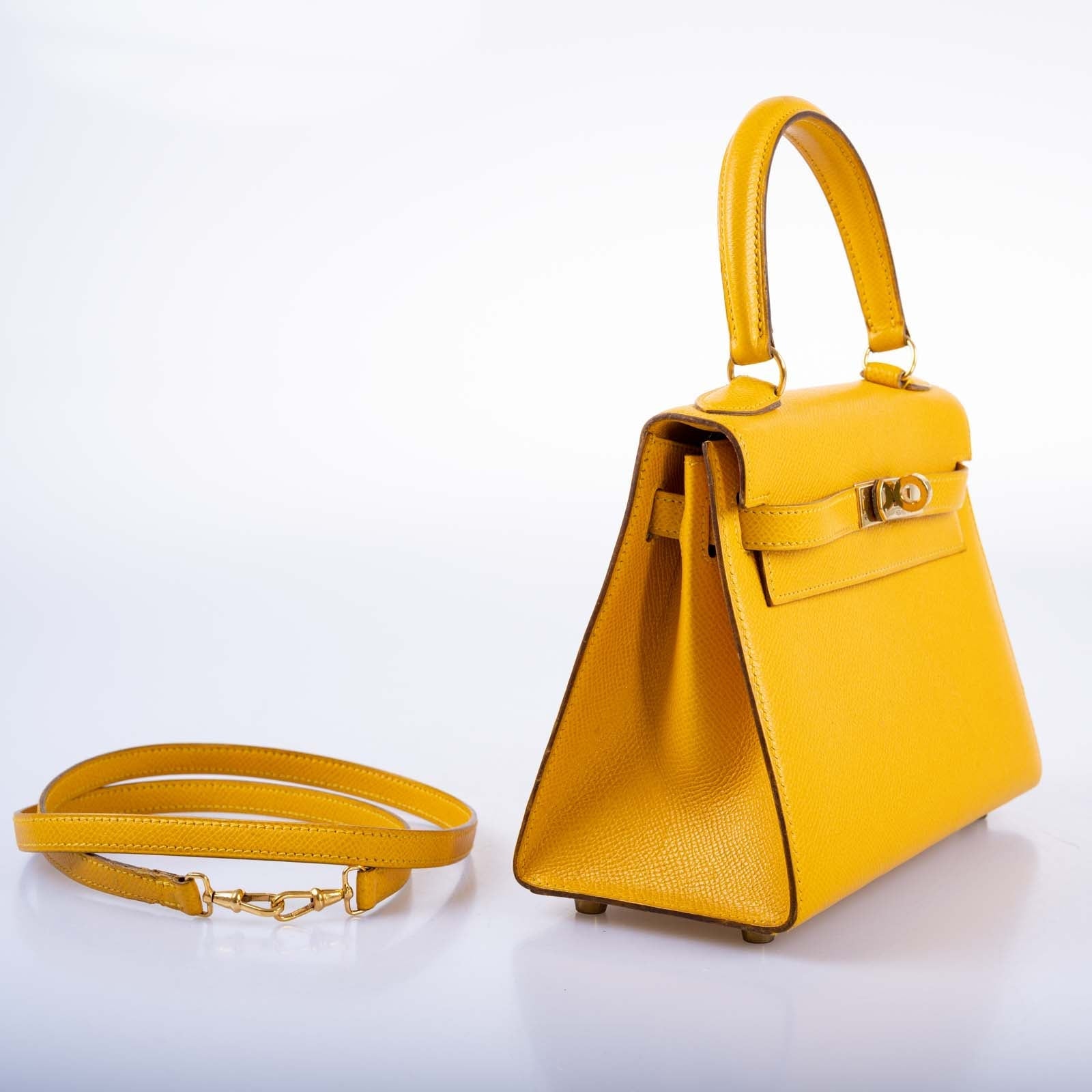 Hermès Kelly 20 Mini Sellier Jaune Courchevel leather Gold Hardware、mySite、garminoutage.com