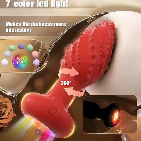 Rotating LED Anal Vibrator Plug