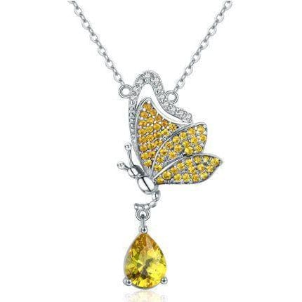 Butterfly Jewelry in Platinum Plated Sterling Silver, Yellow、mySite、g9winljtr