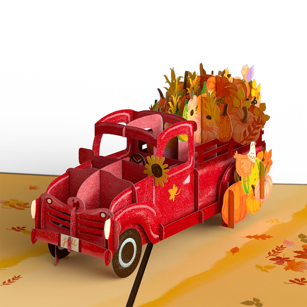 Red Harvest Truck Pop-Up Card、mySite、solidvoid