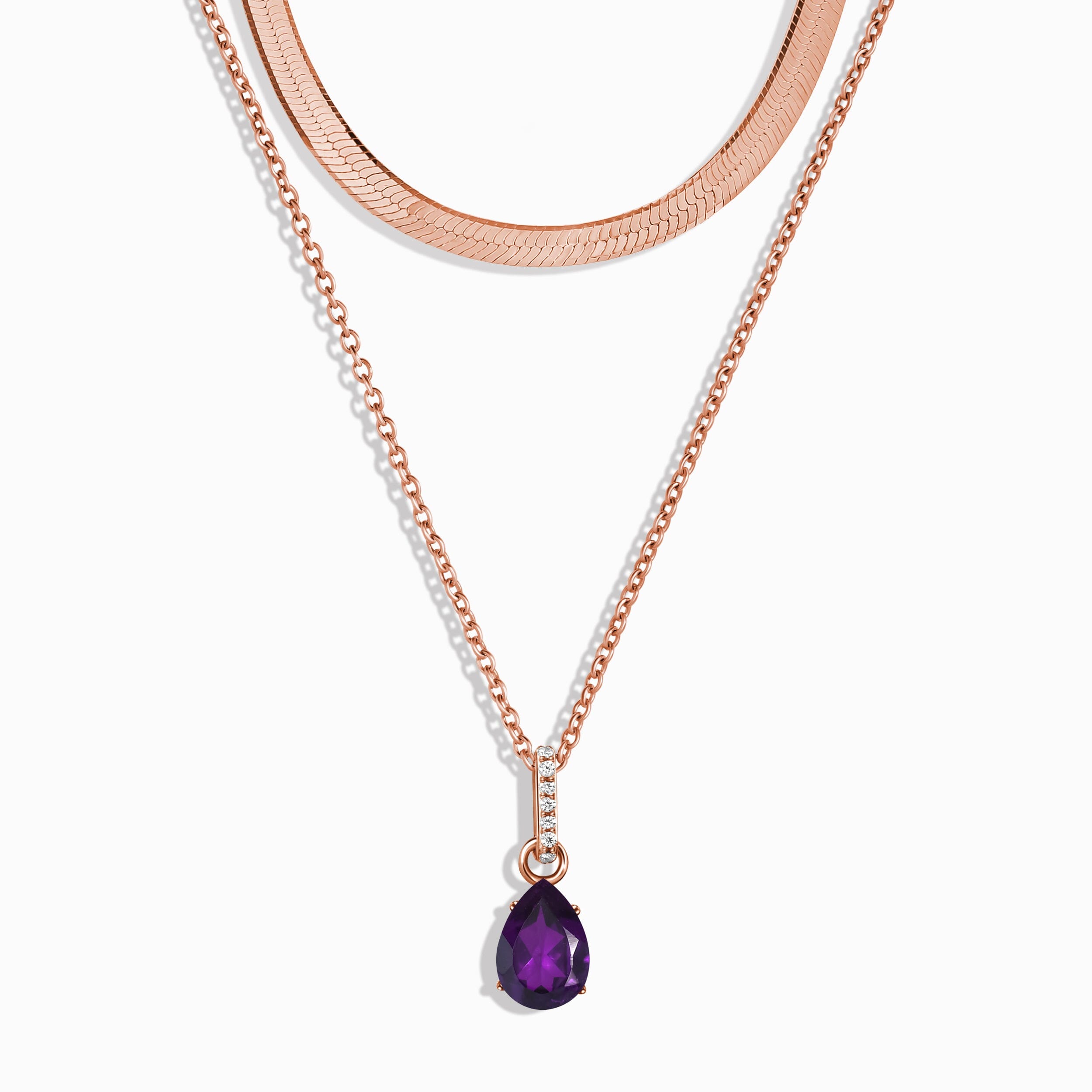Amethyst Birthstone Sway Necklace & Herringbone Chain、mySite、hinf8tx79