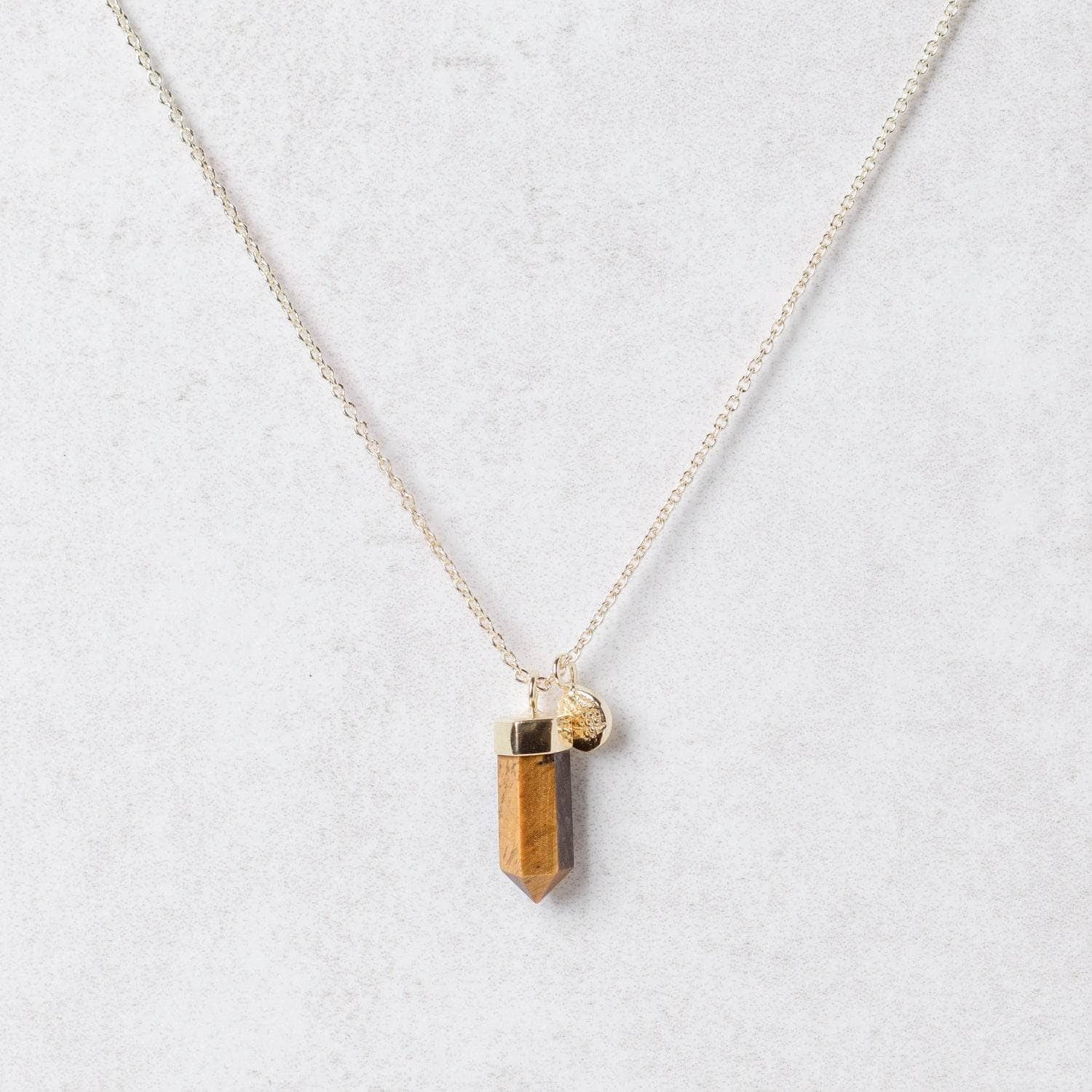 Delicate Tiger Eye Crystal Point Necklace、mySite、hinf8tx79