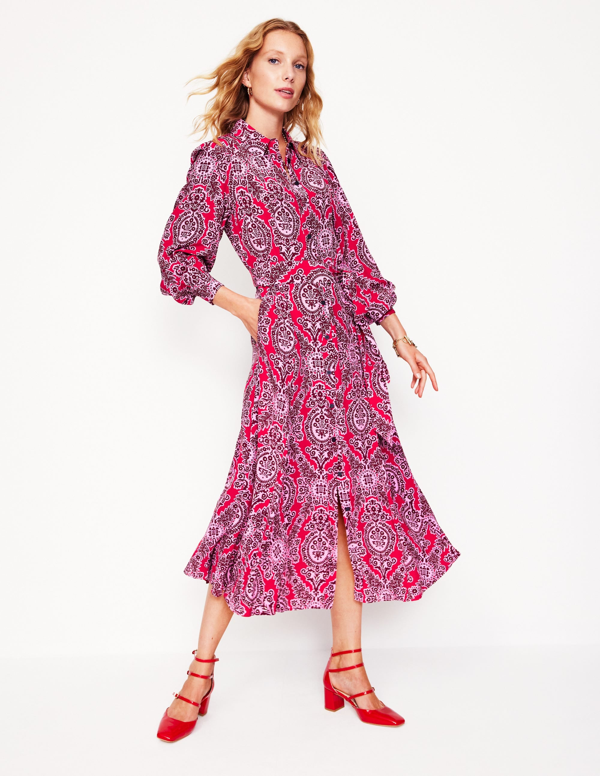  Martha Godet Maxi Shirt Dress-Bright Ruby, Opulent Vine、mySite、ashleygrahame