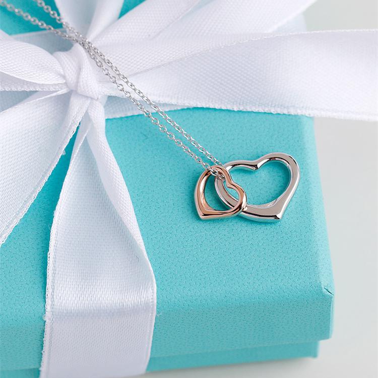 Double Heart Sterling Silver Pendant-Gorgeous and Fine Quality!、mySite、g9winljtr