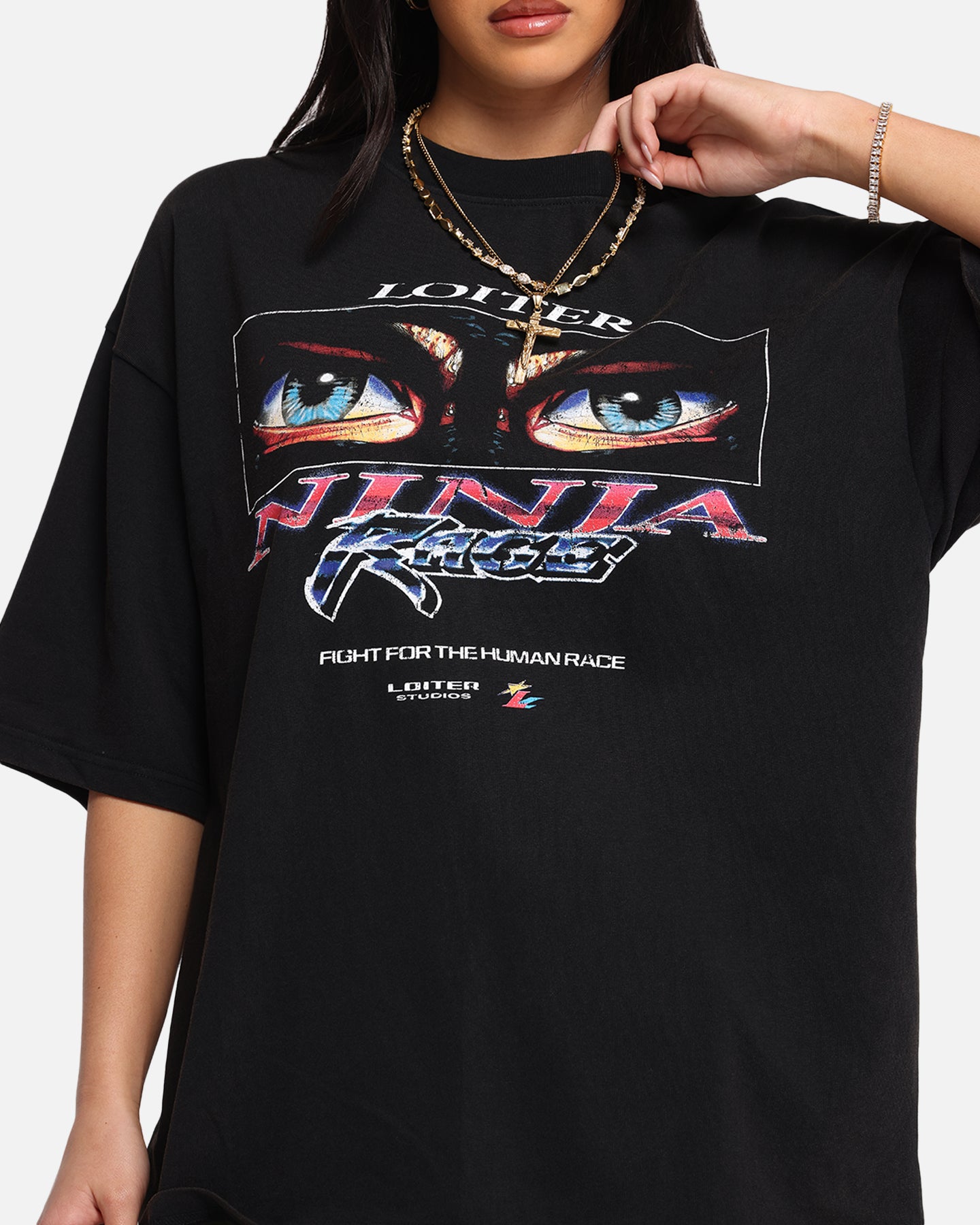 Loiter Ninja Vintage T-Shirt Vintage Charcoal、mySite、zt4zffjzw