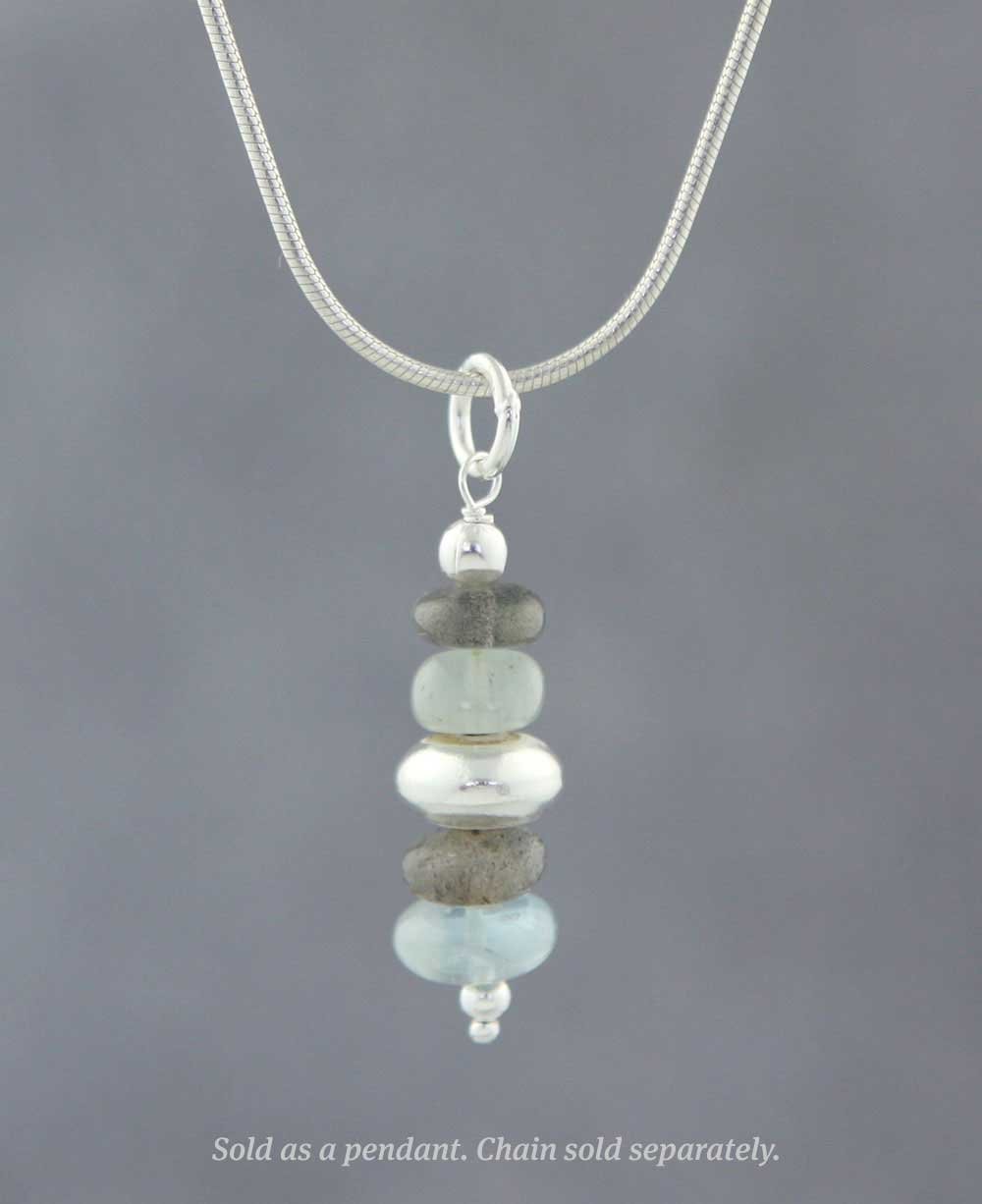 Zen Cairn Pendant, Labradorite and Aquamarine、mySite、topwebapps