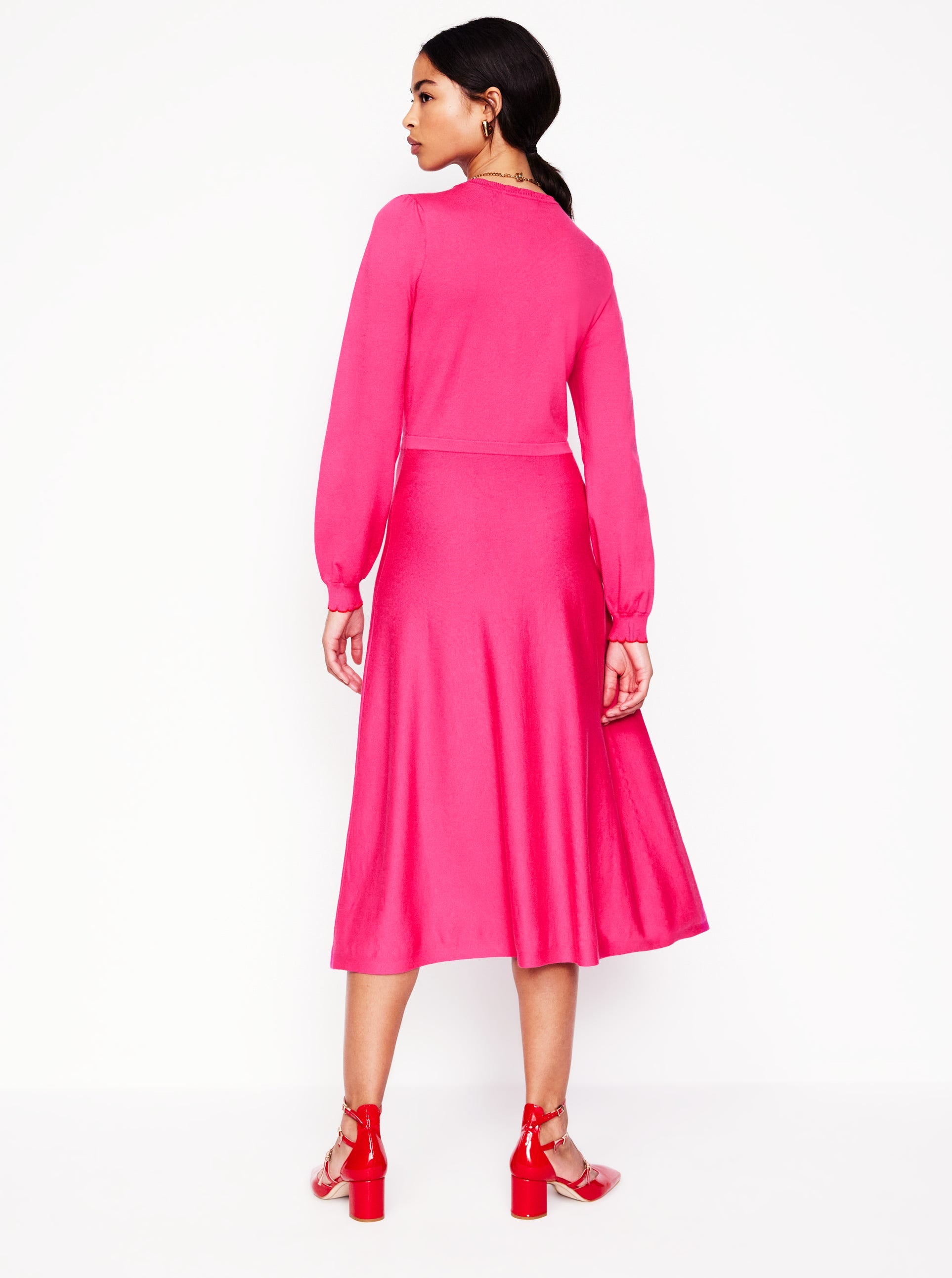  Scallop Henley Knitted Dress-Pink Peony、mySite、ashleygrahame