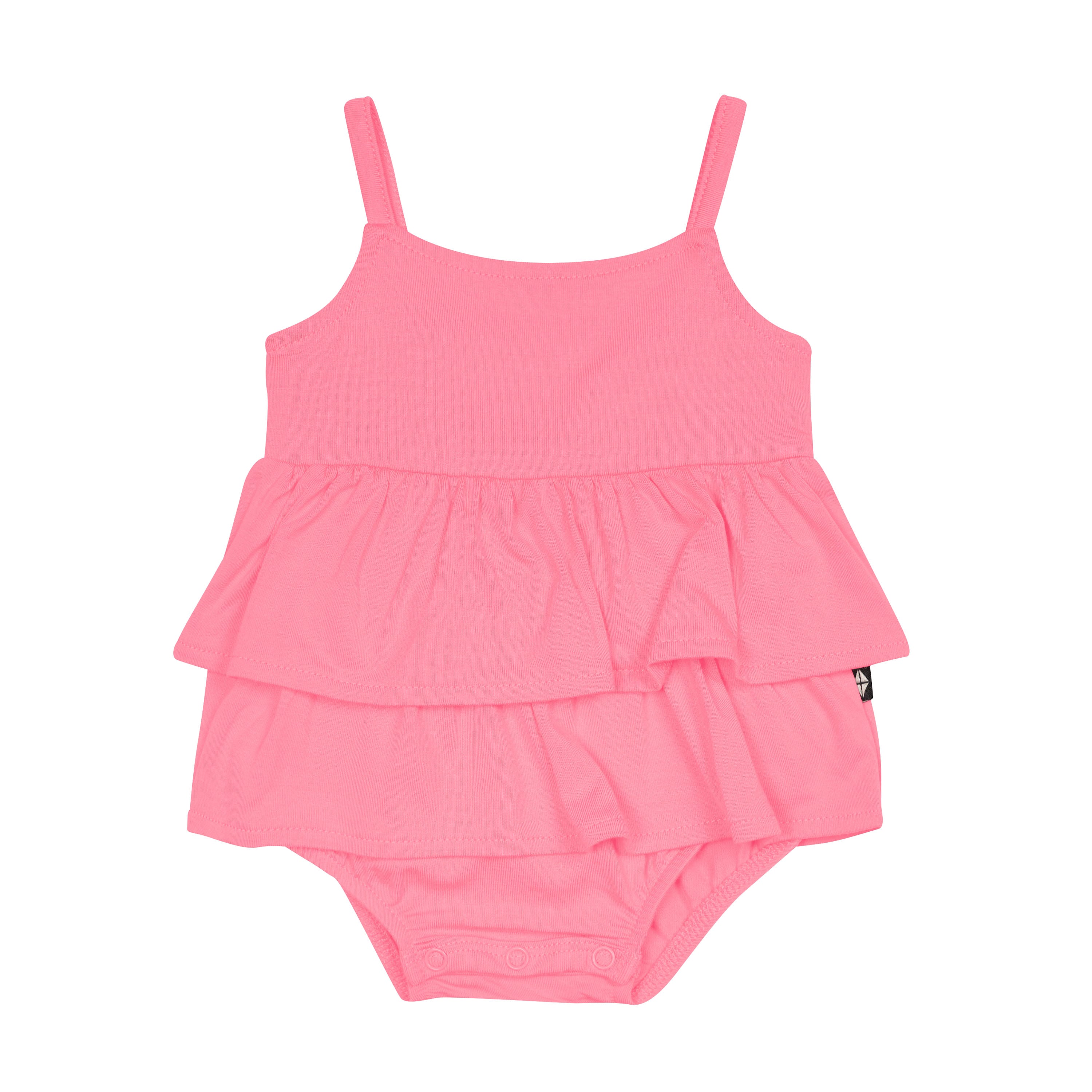  Spaghetti Strap Ruffle Romper in Guava、mySite、layawaytickets
