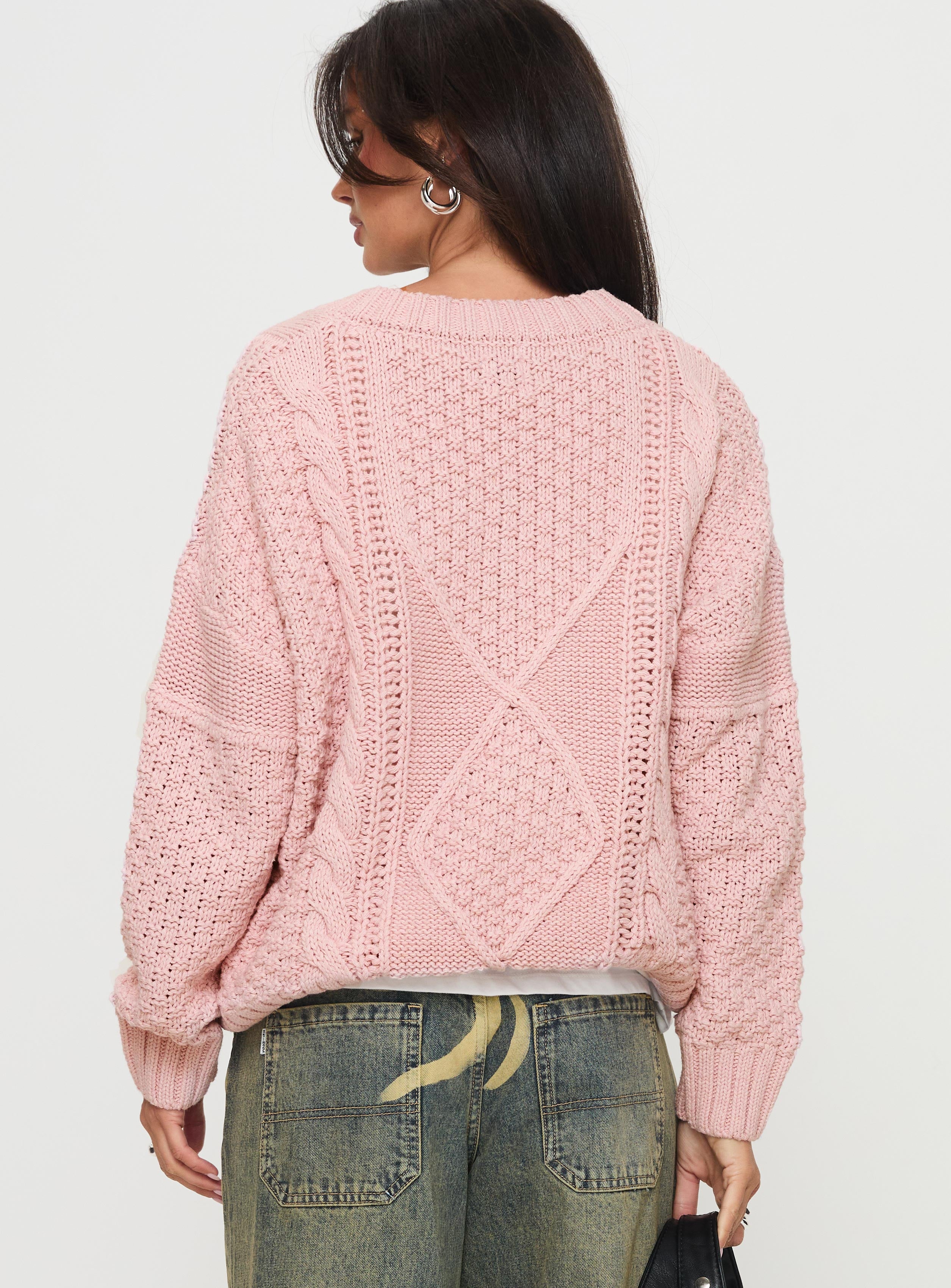 Hour Of Love V Neck Sweater Pink、mySite、solidvoid