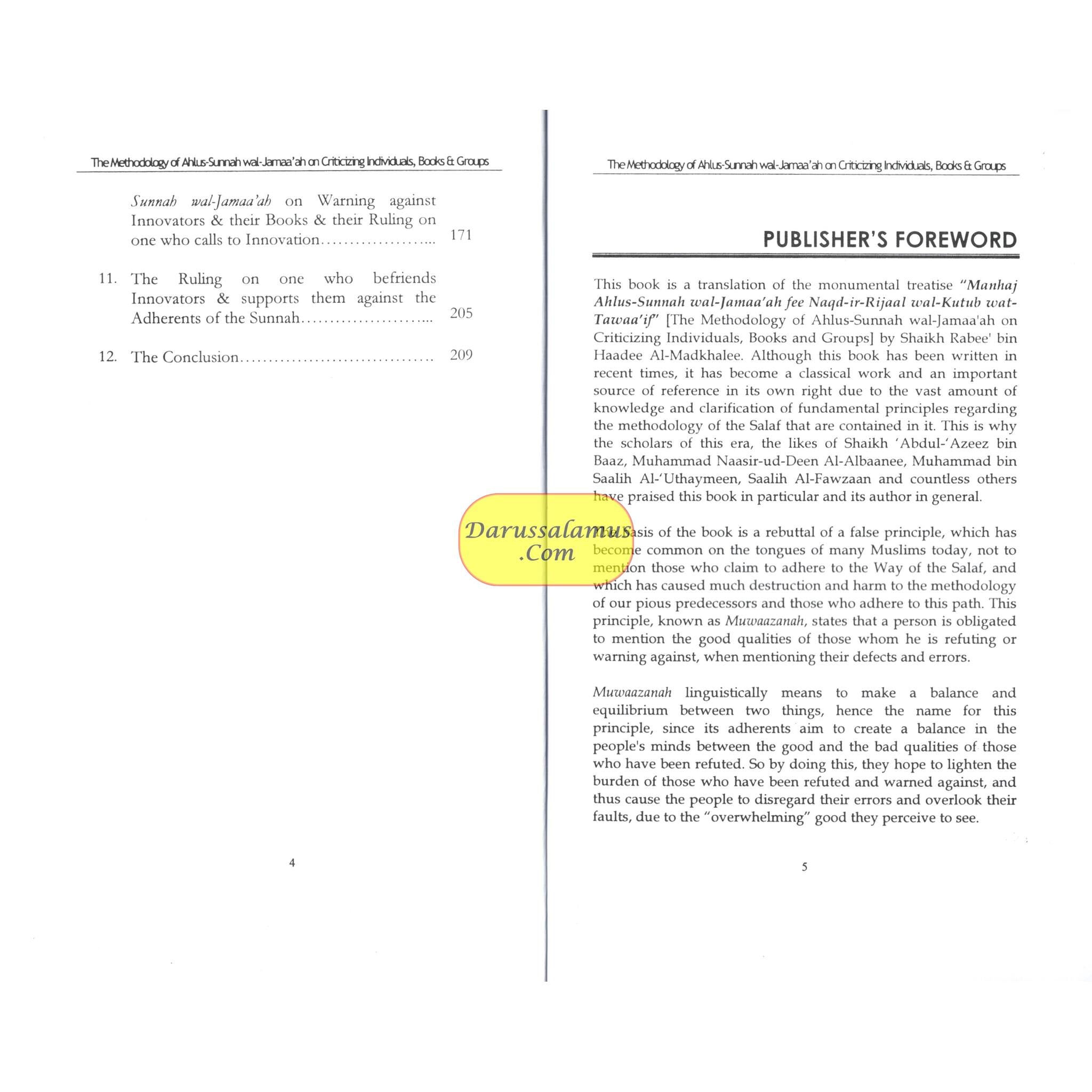 The Methodology Of Ahlus Sunnah Wal-Jamaa'ah On Criticizing Individuals, Books & Groups By Shaykh Rabee Bin Haadee Al-Madkhalee、mySite、topwebapps