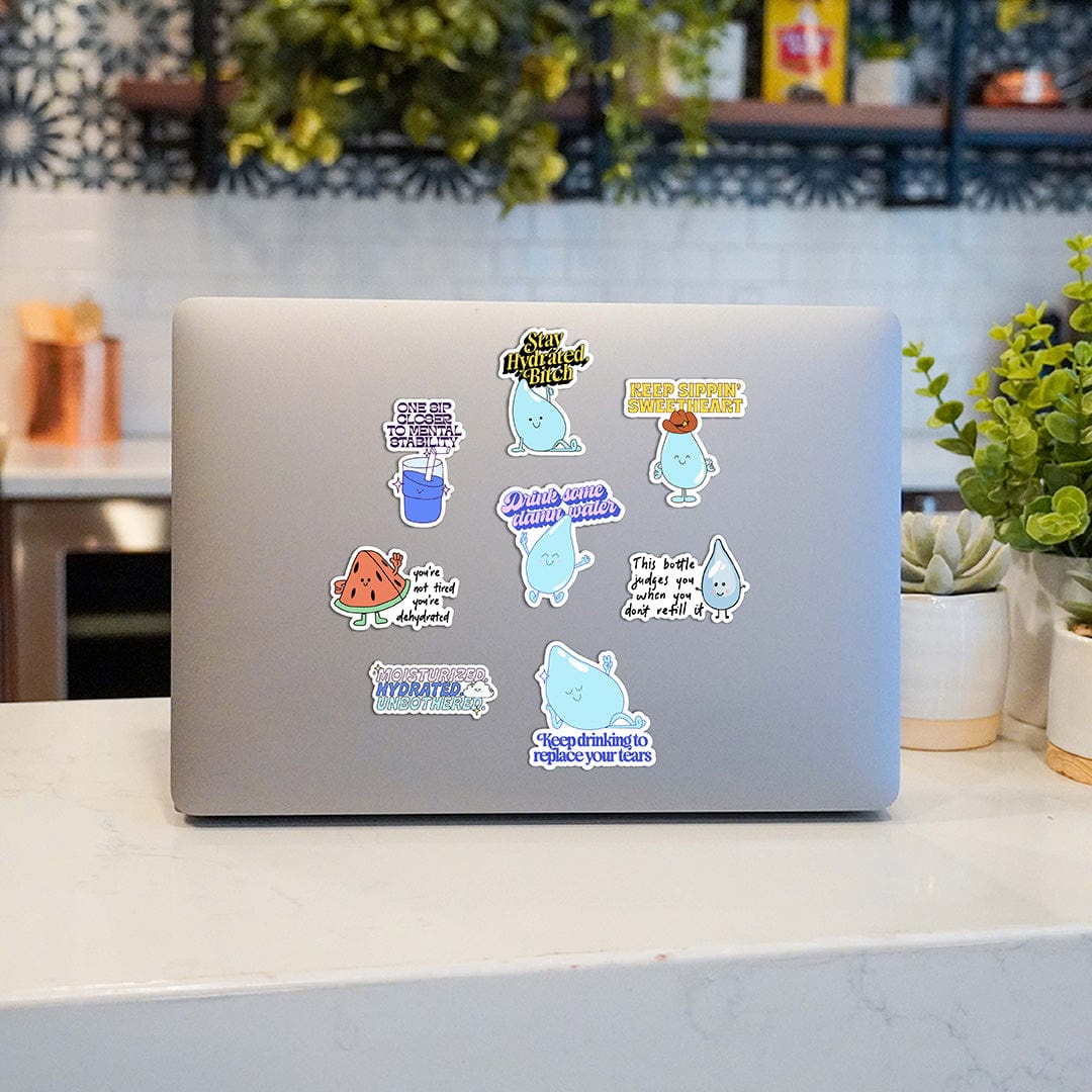  Stay Hydrated Characters Stickers 8 Pack、mySite、ghnorth