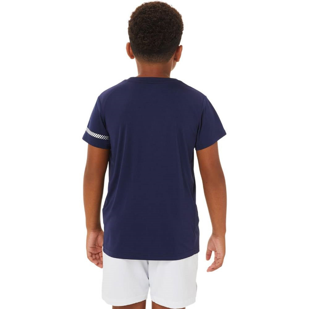 Asics Boys' Tennis Short Sleeved Top (Peacoat)、mySite、neckold