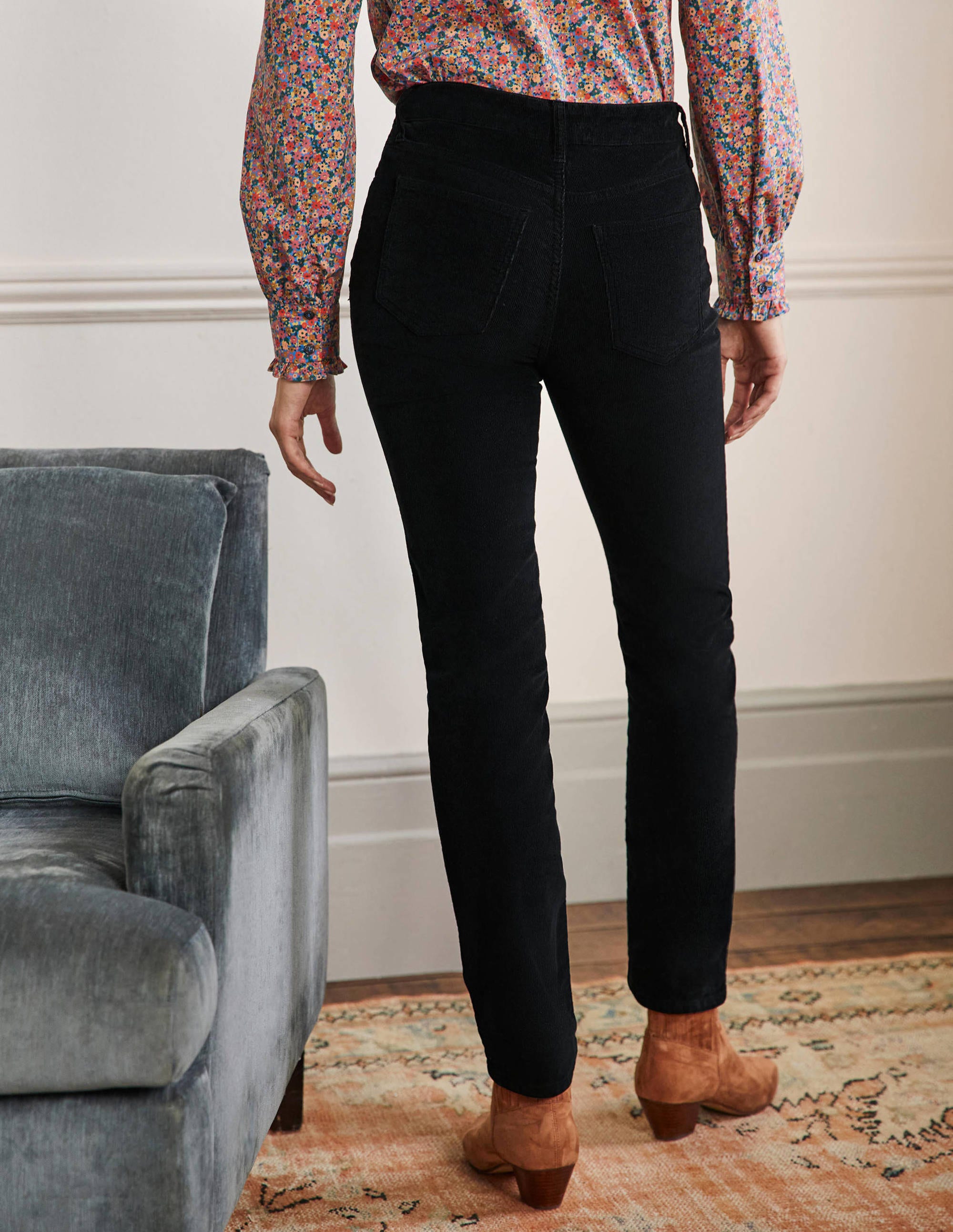  Corduroy Slim Straight Jeans-Black、mySite、ashleygrahame