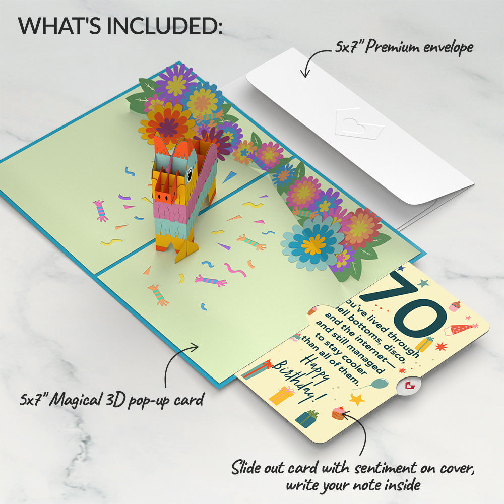 Pinata 70th Birthday Pop-Up Card and Sentiment Set、mySite、solidvoid