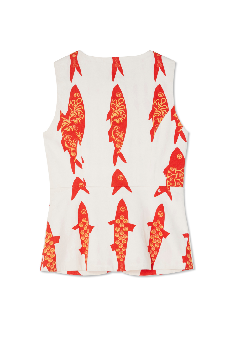 Cream Marina Sol Waistcoat、mySite、solidvoid