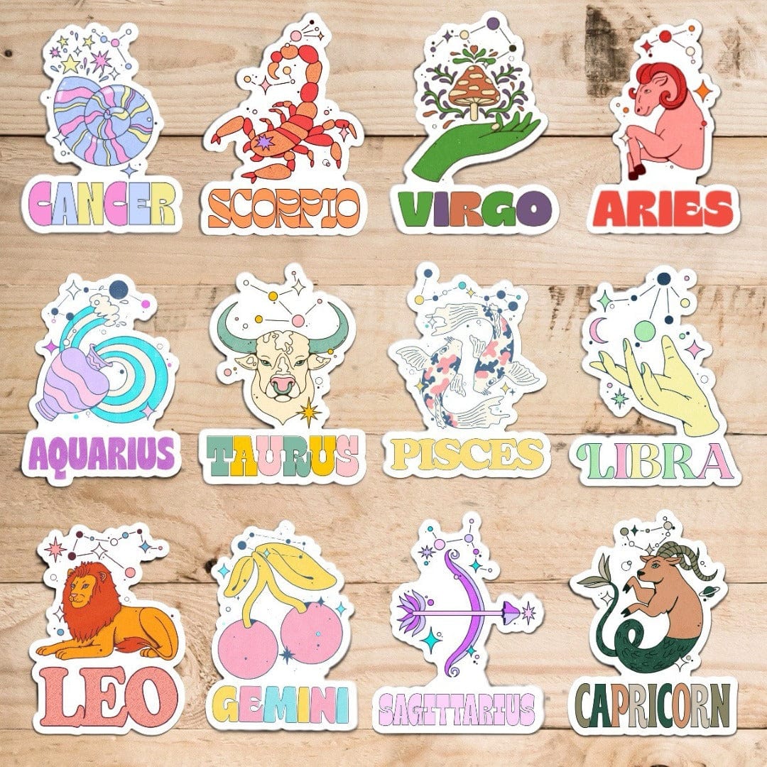  Zodiac Signs Sticker 12 Pack、mySite、elrpsem3k