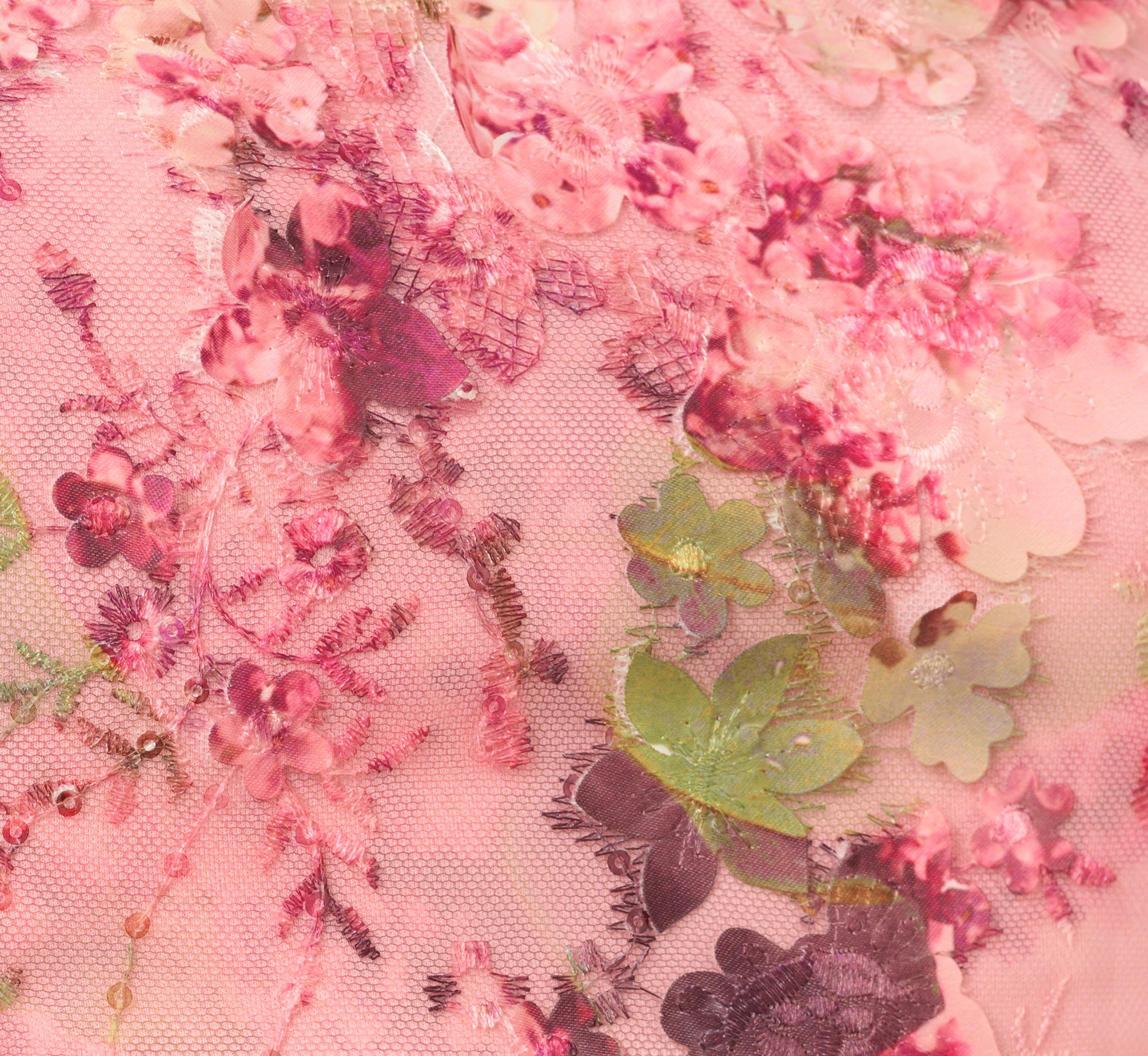 Sleeveless Embroidered Side Flounce Midi Dress In Pink Multi、mySite、solidvoid