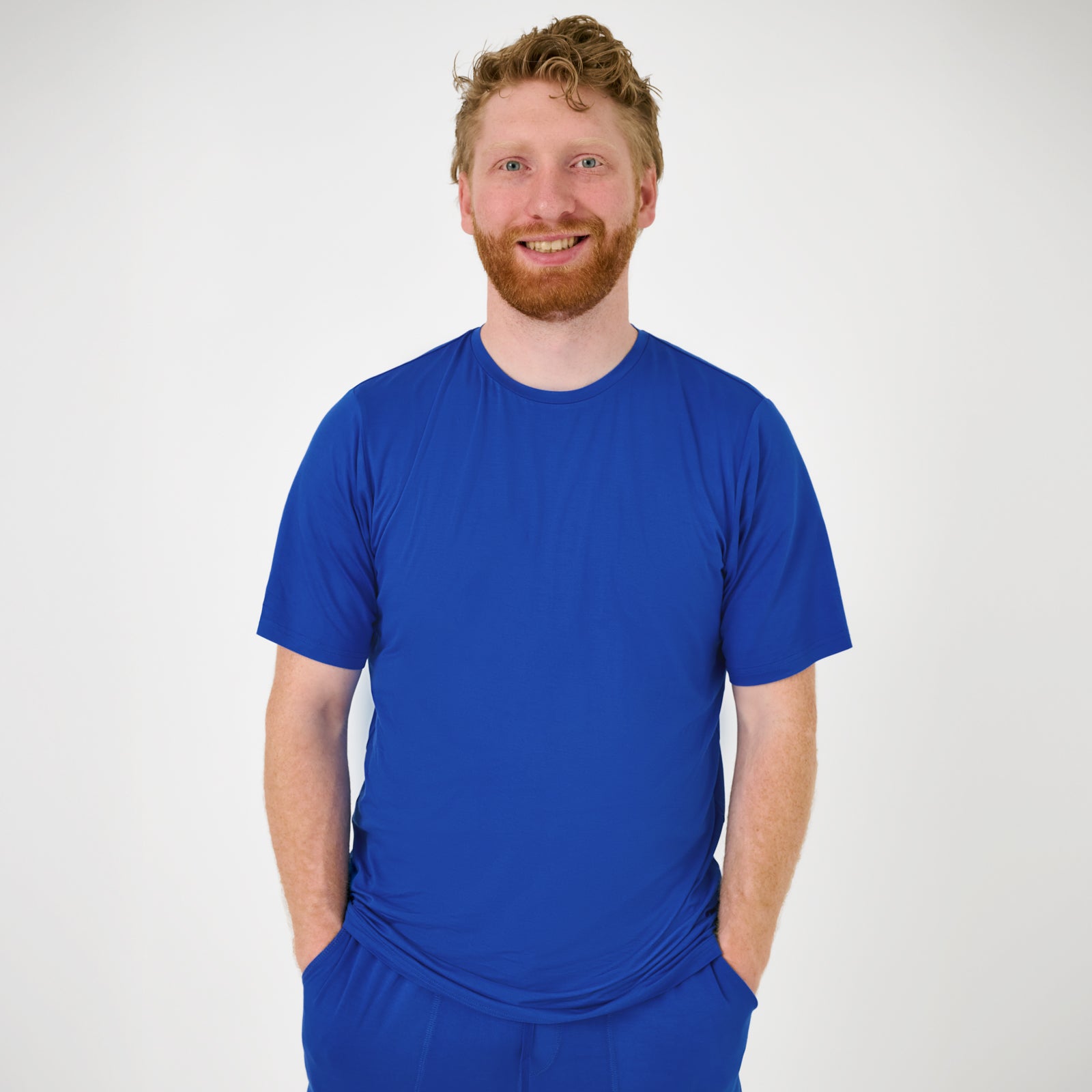  Electric Blue Men's Short Sleeve Pajama Top、mySite、layawaytickets