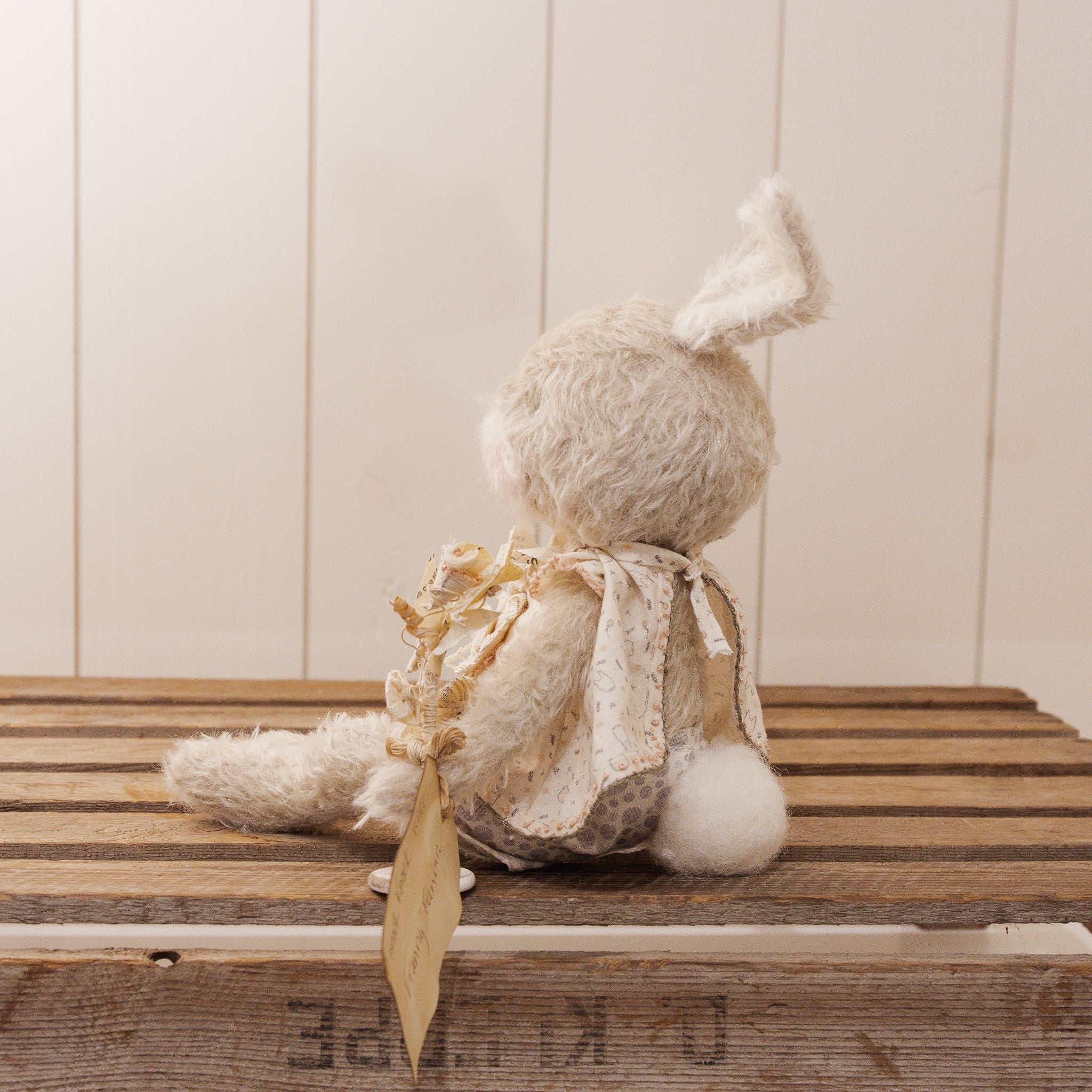 RETIRED Hutch Studio - Franny FunBun - Hand-Crafted Sparse Mohair Cream Bunny、mySite、g9winljtr