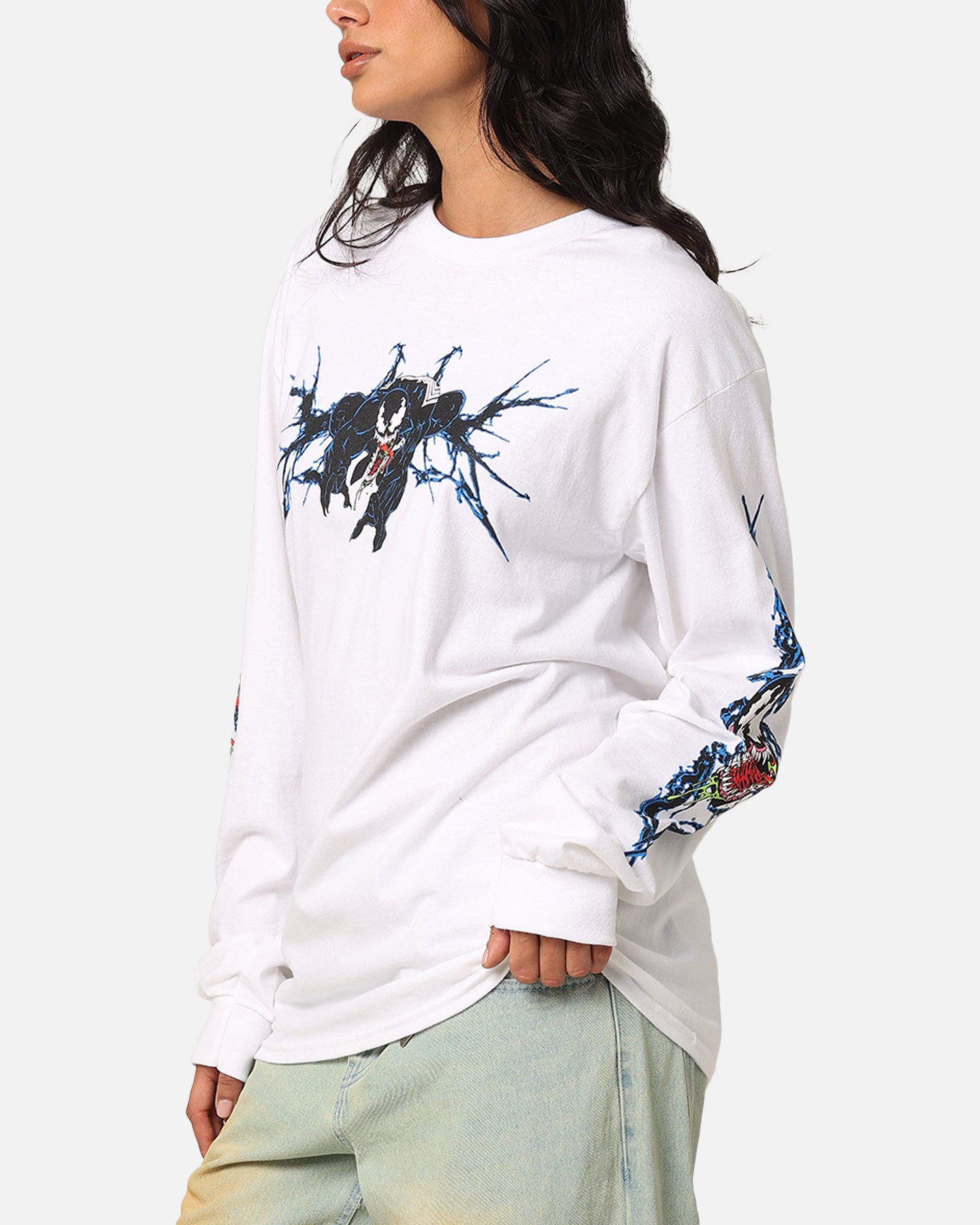 Goat Crew Marvel Spider-Man Y2K Venom Long Sleeve T-Shirt White、mySite、zt4zffjzw