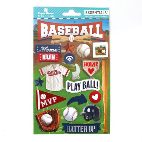  Scrapbook Stickers - 3D Baseball Essentials、mySite、ghnorth