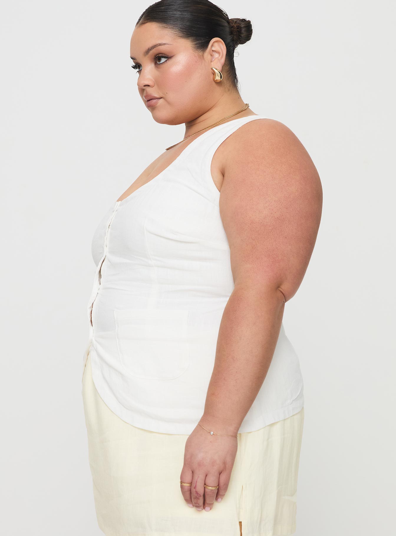 Spirito Vest Top White Curve、mySite、solidvoid