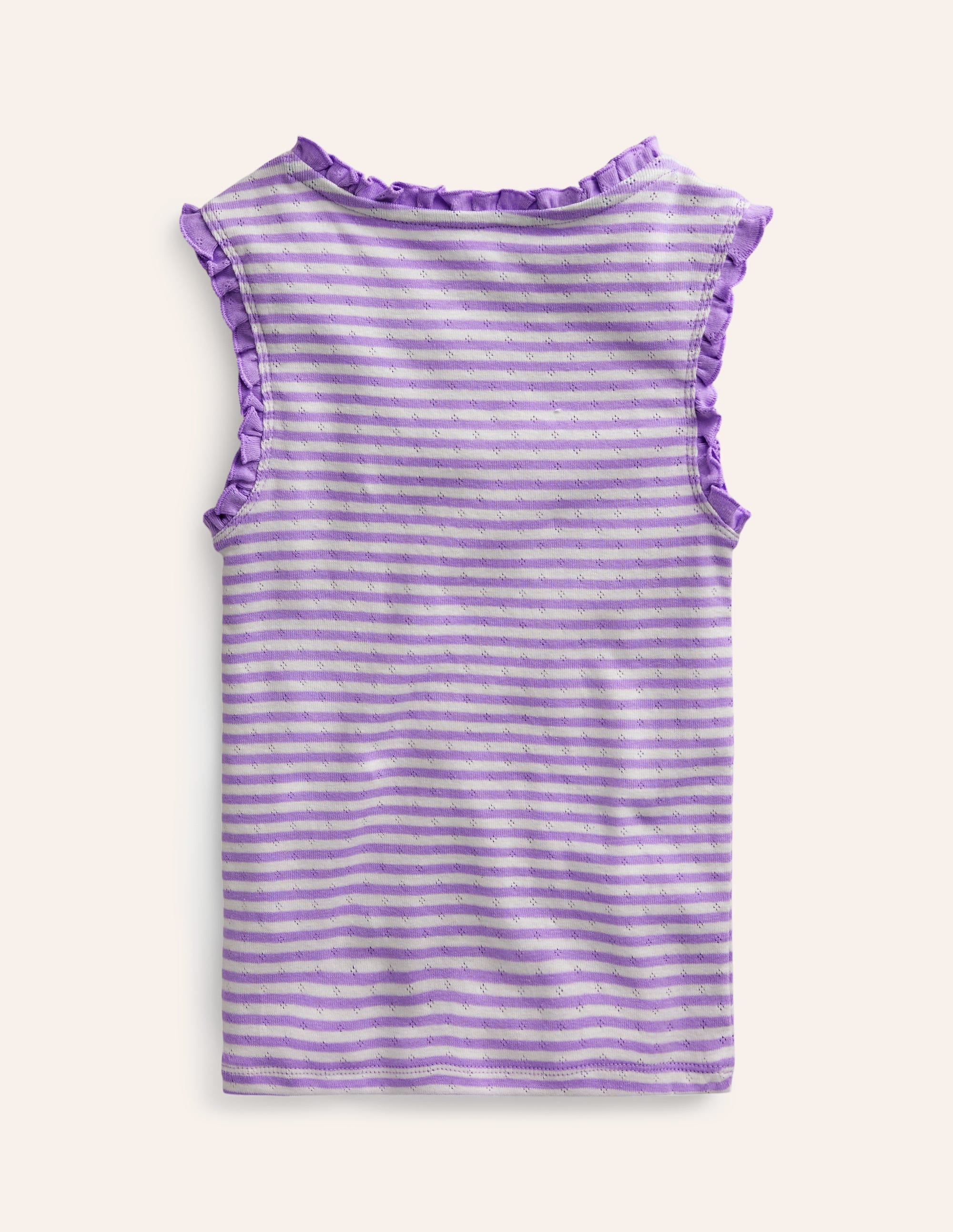  Pointelle Vest Top-Ivory/Misty Lavender Stripe、mySite、ashleygrahame