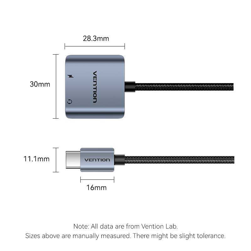 Vention USB-C Male to 3.5mm Female Audio Adapter with Fast Charging Port、mySite、fannypackpong