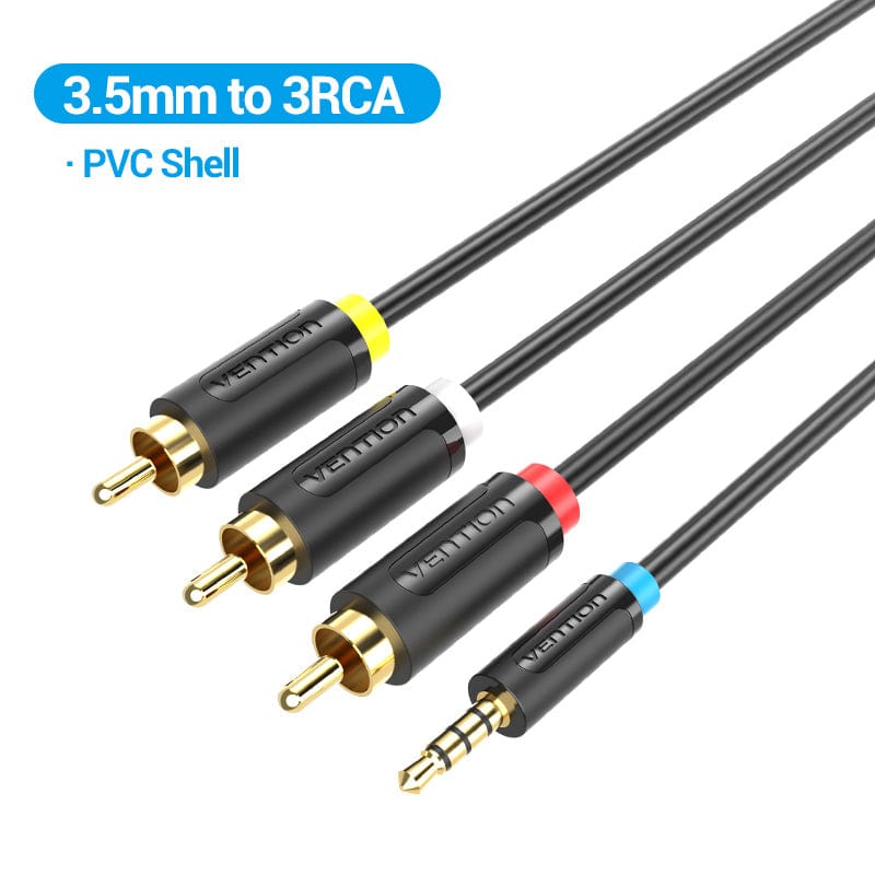 Vention Jack 3.5mm to 3RCA Cable 3.5mm Jack Male to 3 RCA Male AUX Audio Splitter for Speaker TV Box Stereo Aux Cable 2.5 to RCA、mySite、fannypackpong