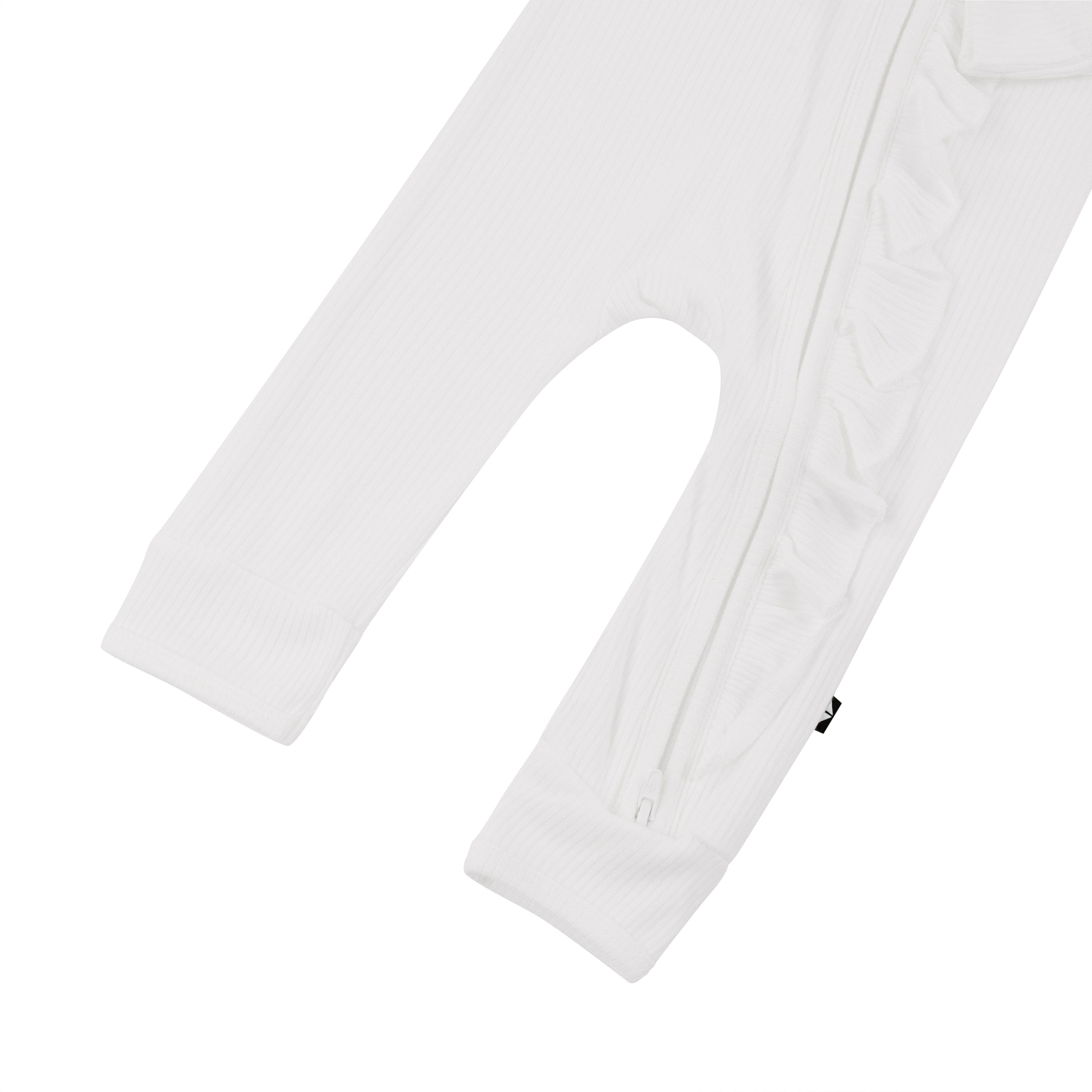  Ribbed Ruffle Zipper Romper in Cloud、mySite、layawaytickets