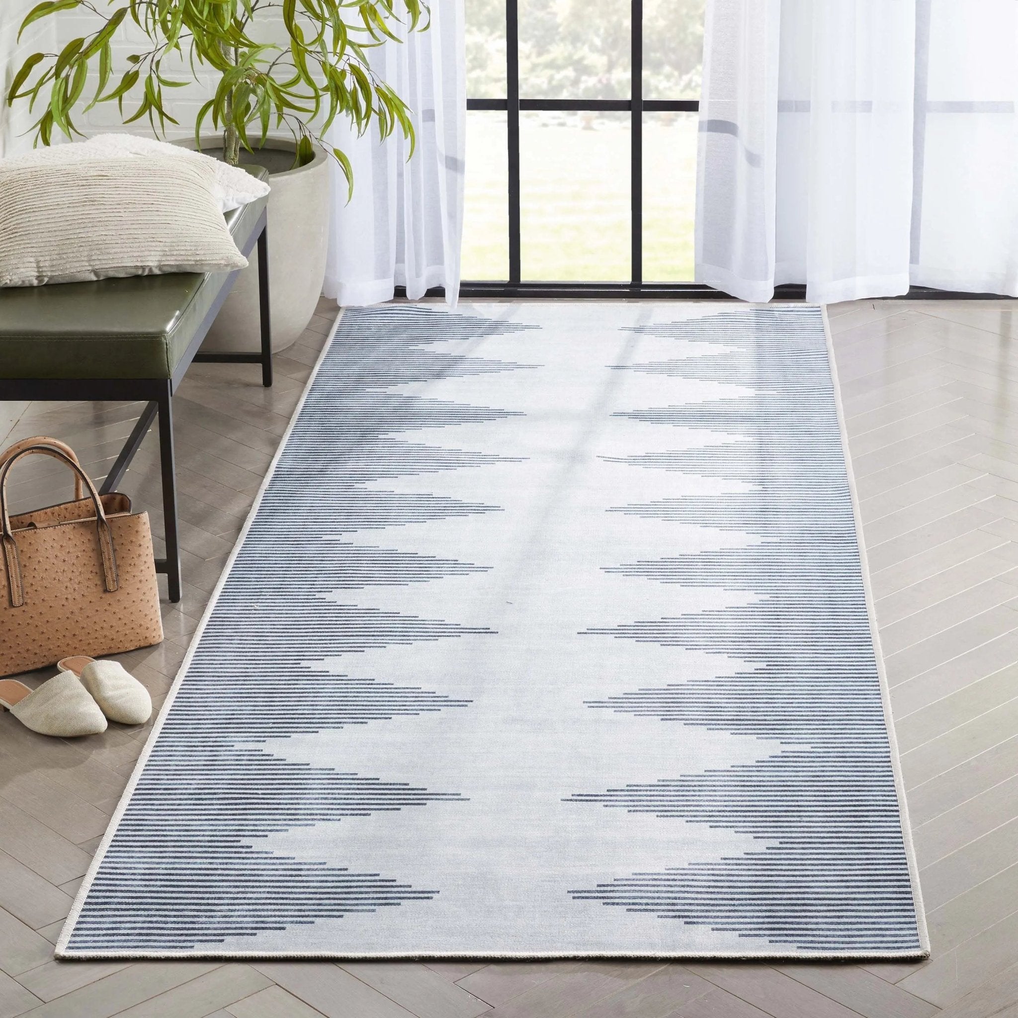 Bree Moroccan Diamond Stripes Ivory Grey Area Flat-Weave Rug、mySite、gigharbornorthrealestate