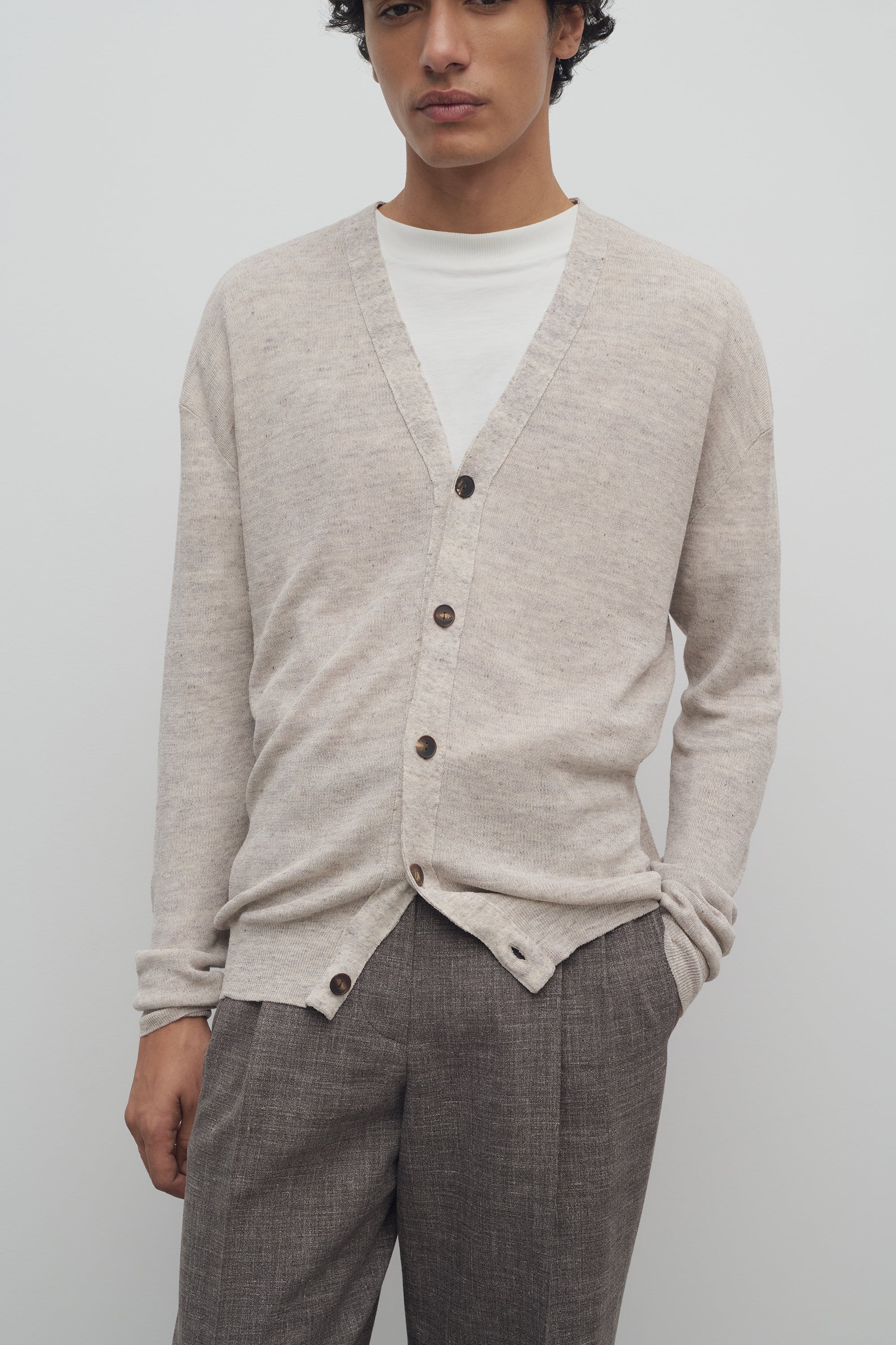 Leopold Cardigan in Cotton and Linen、mySite、aoinhome