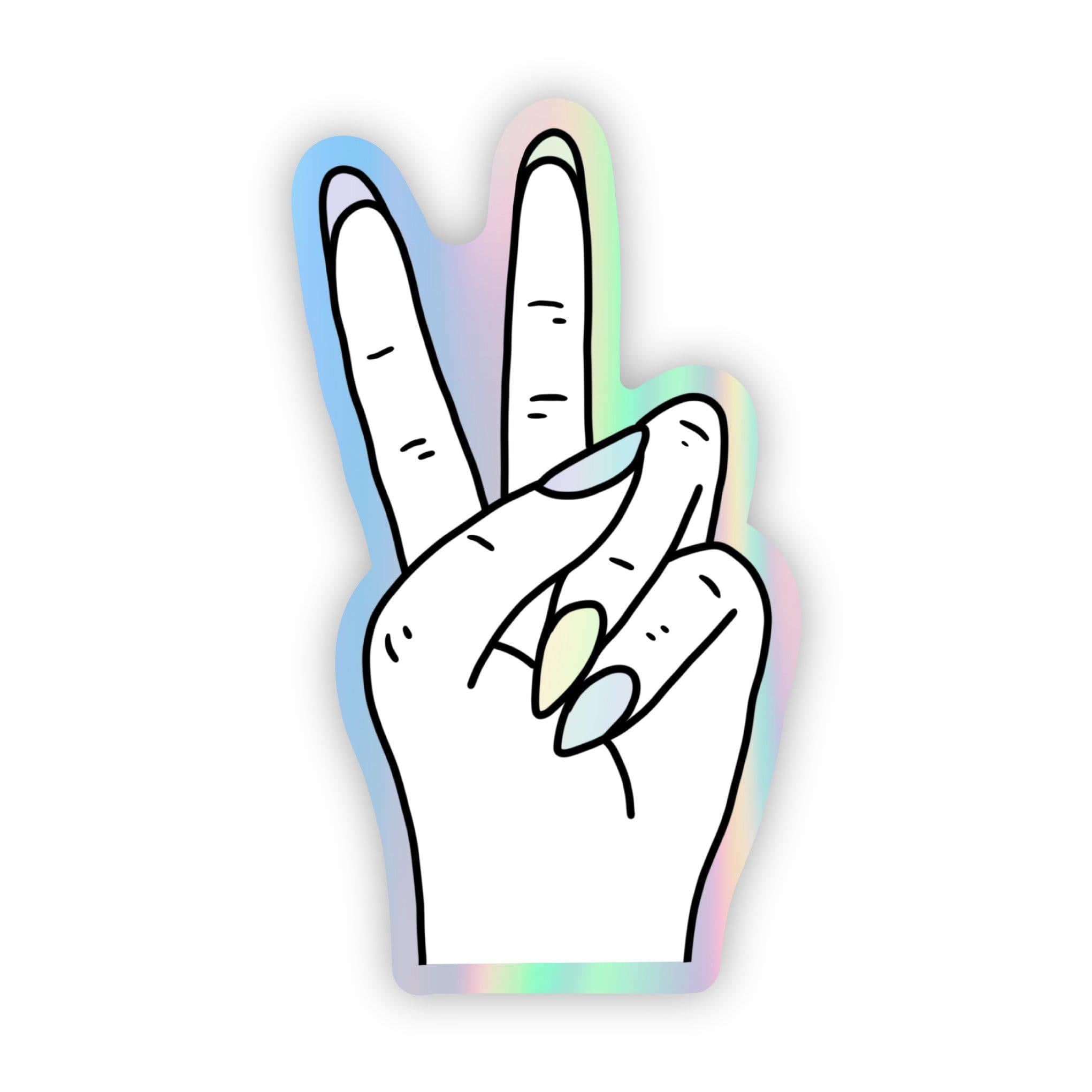  Peace Sign Holographic Sticker、mySite、elrpsem3k
