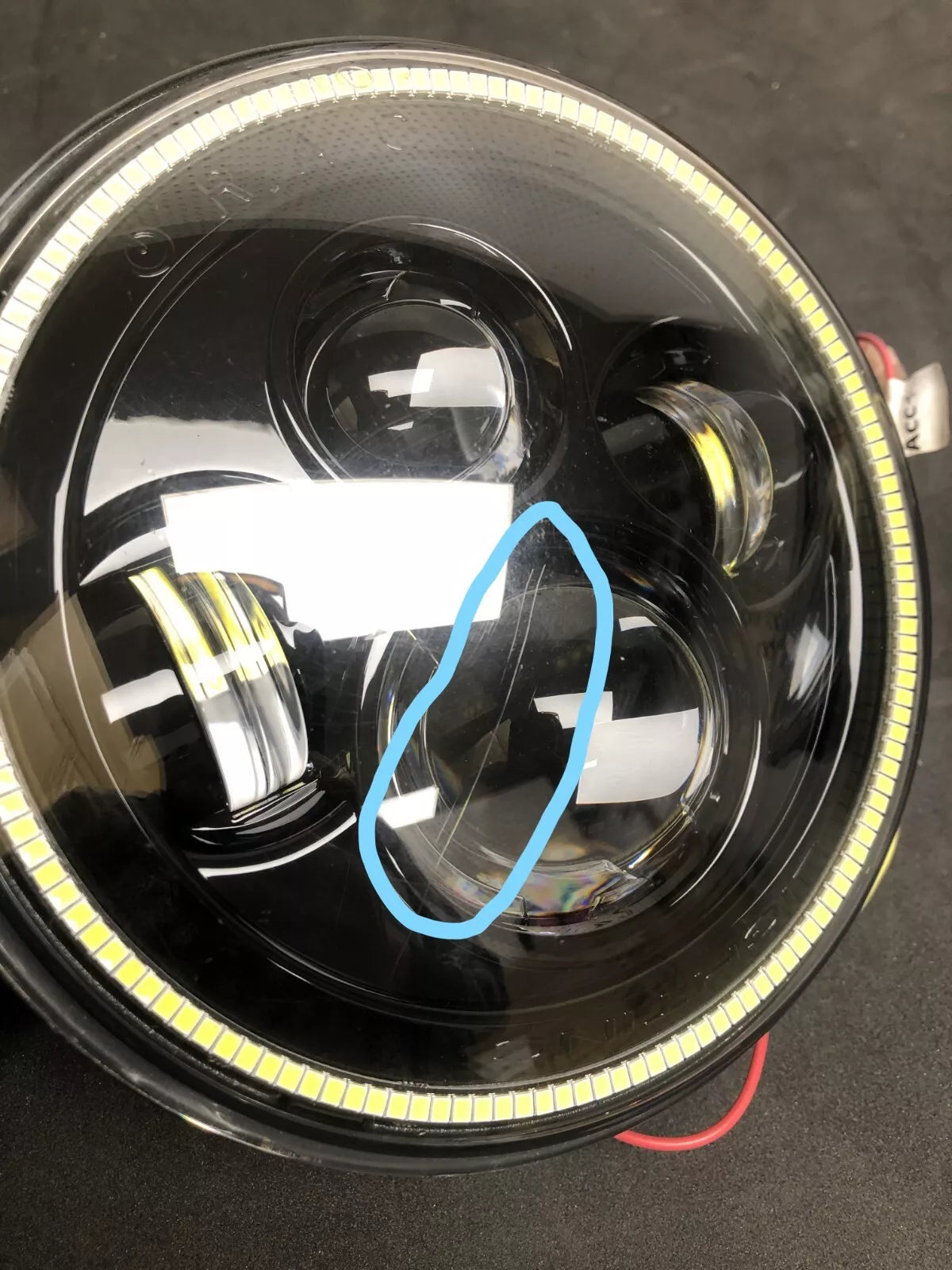 USED ORACLE 7 HIGH POWERED BLACK LED HEADLIGHTS WITH WHITE LED HALOS 5769-001、mySite、nflplayoffbracketp