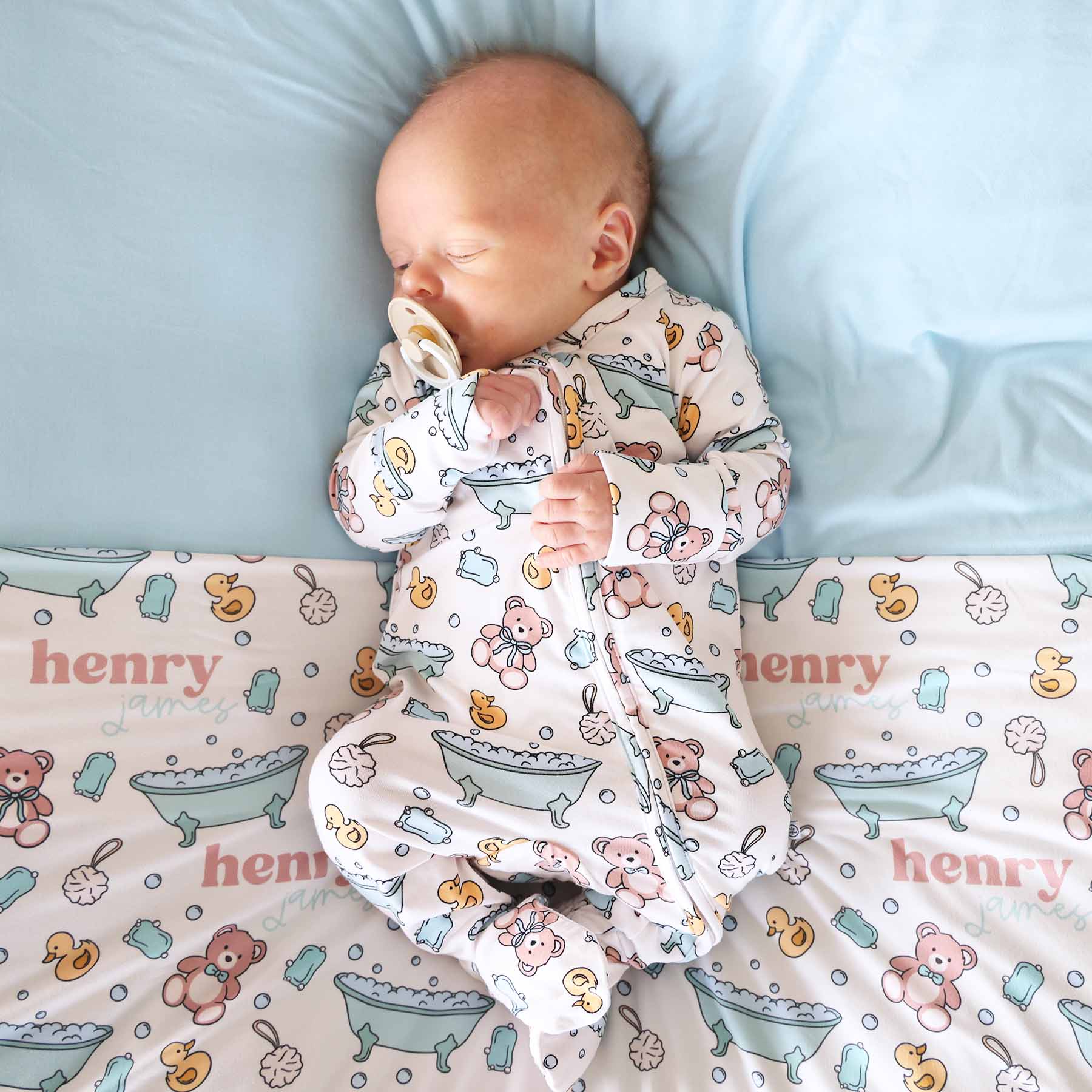  Bathtime Besties Zipper Footie | Blue、mySite、layawaytickets