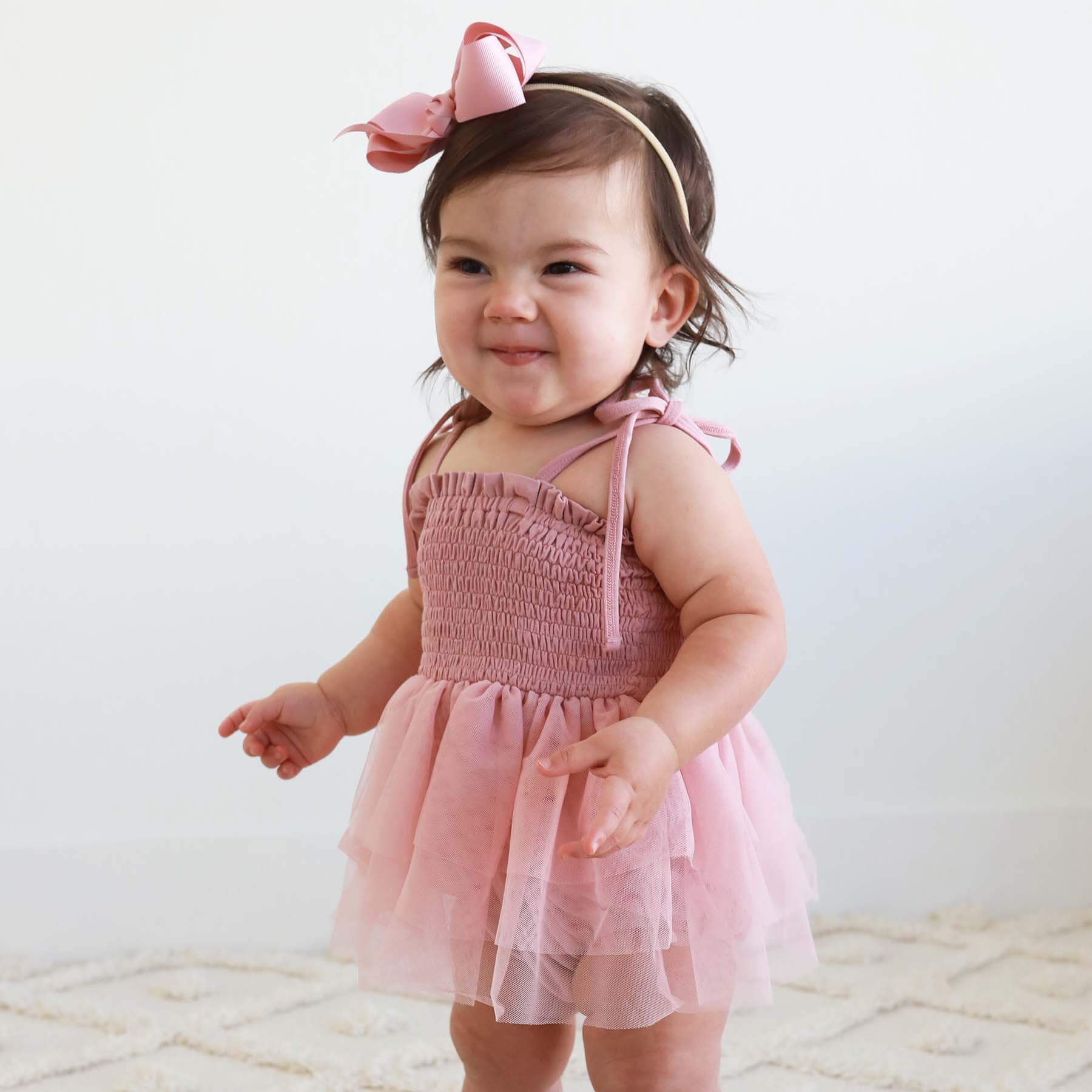  Smocked Tutu Bodysuit | Mauve、mySite、layawaytickets