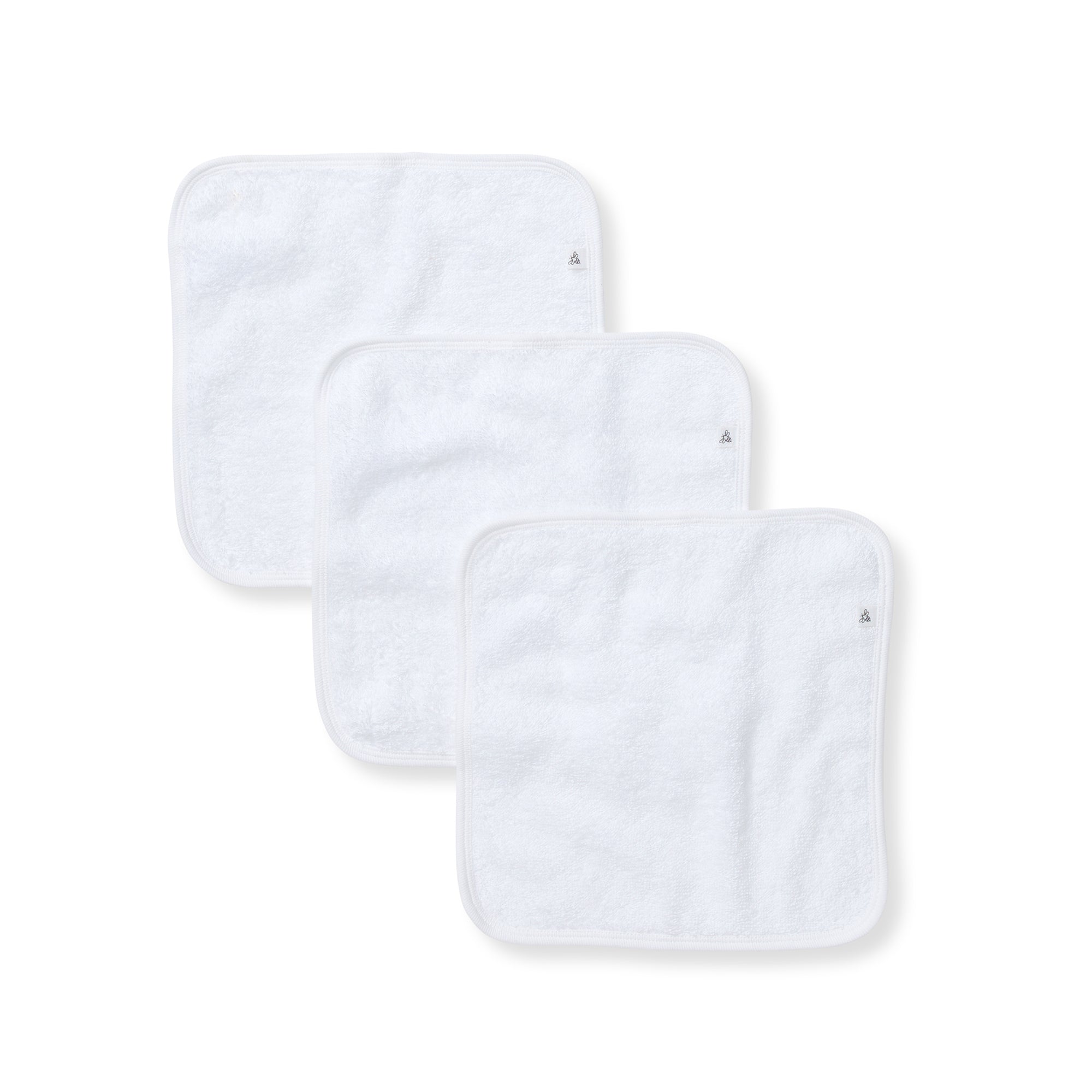 Organic Cotton Woven Terry Solid Washcloths 3 Pack - Cloud、mySite、g9winljtr