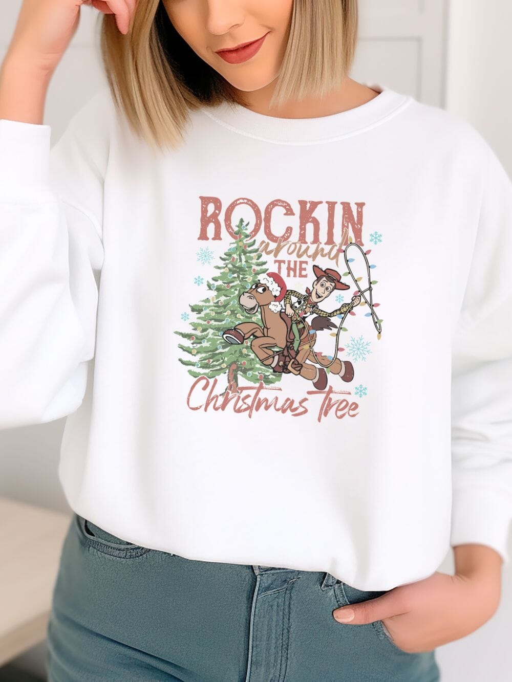 Rockin' Around the Christmas Tree Heavy Blend Unisex Crewneck Graphic Sweatshirt、mySite、camillekostekn