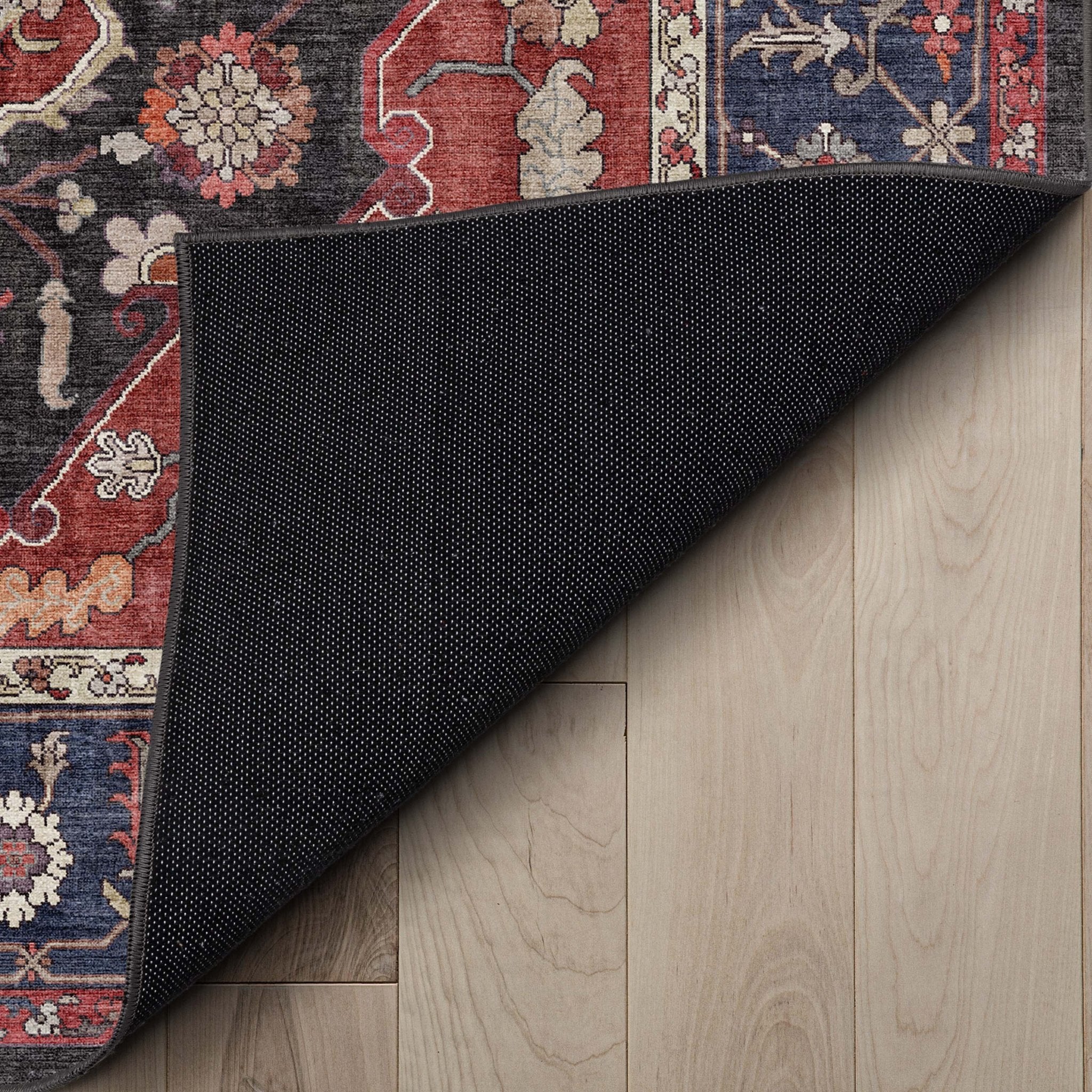 Jaipur Vintage Medallion Botanical Red Rug – Easy Clean, Stylish Elegant Design、mySite、gigharbornorthrealestate