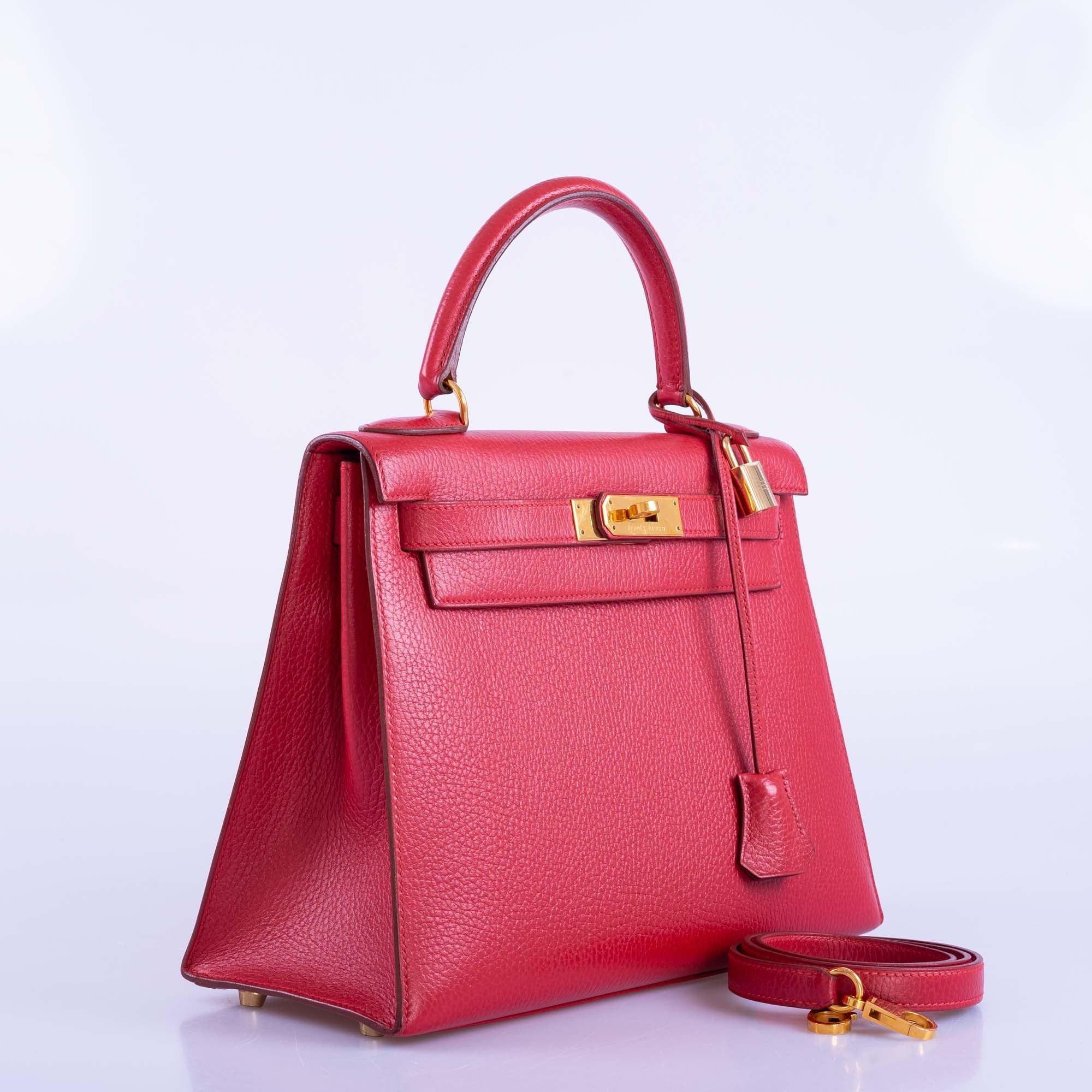 Hermès Kelly 28 Sellier Rouge Vif Ardenne with Gold Hardware、mySite、garminoutage.com