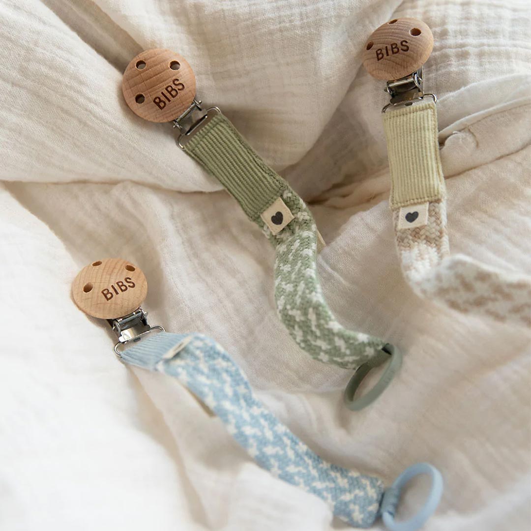  BIBS Paci Braid Pacifier Clip - Dark Oak + Vanilla、mySite、merchandisen