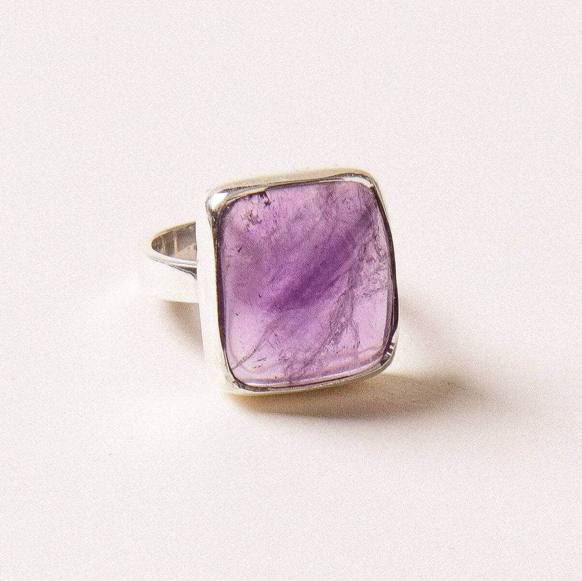 Amethyst Square Silver Gemstone Ring、mySite、hinf8tx79