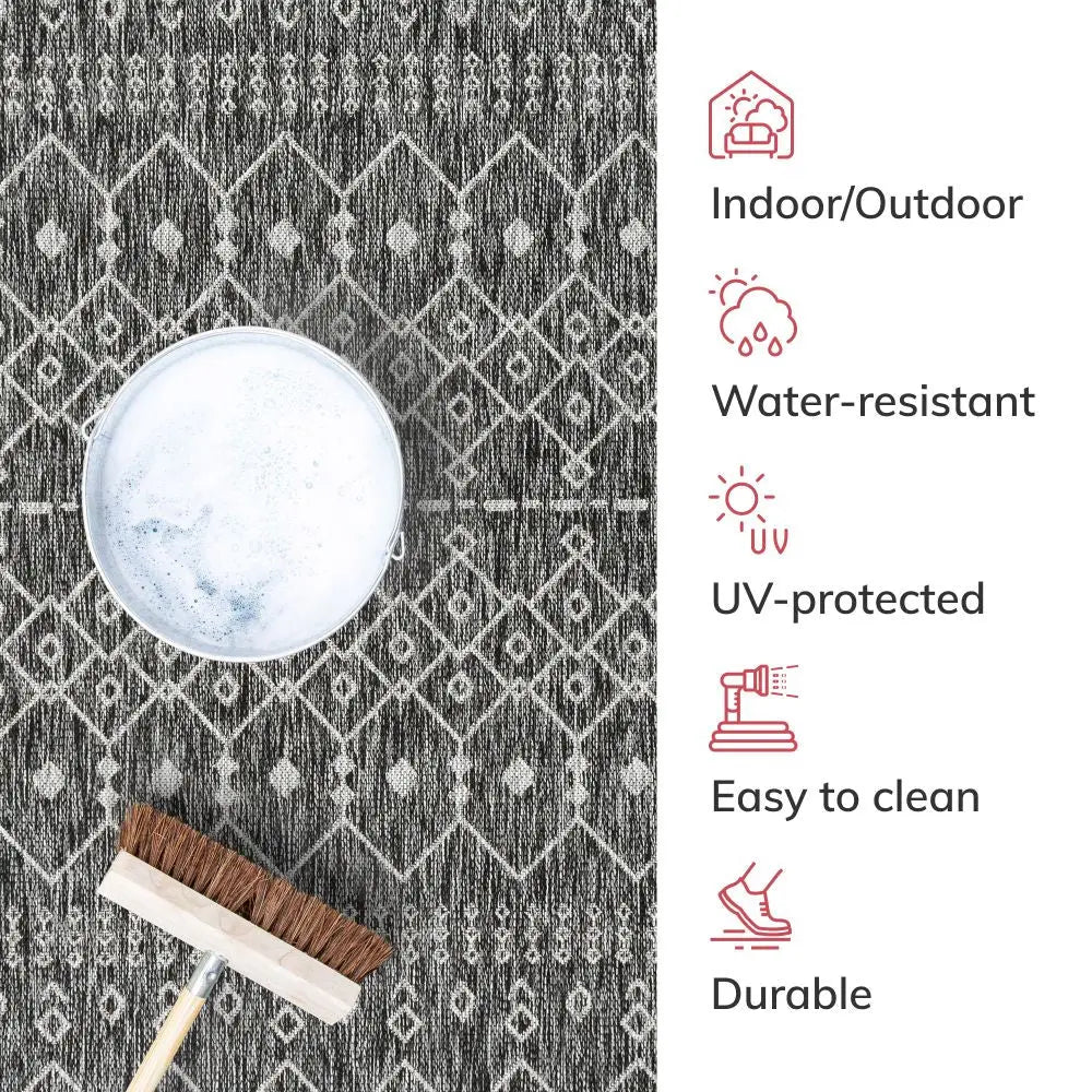 Nord Moroccan Tribal Indoor Outdoor Grey Flatweave Rug、mySite、gigharbornorthrealestate