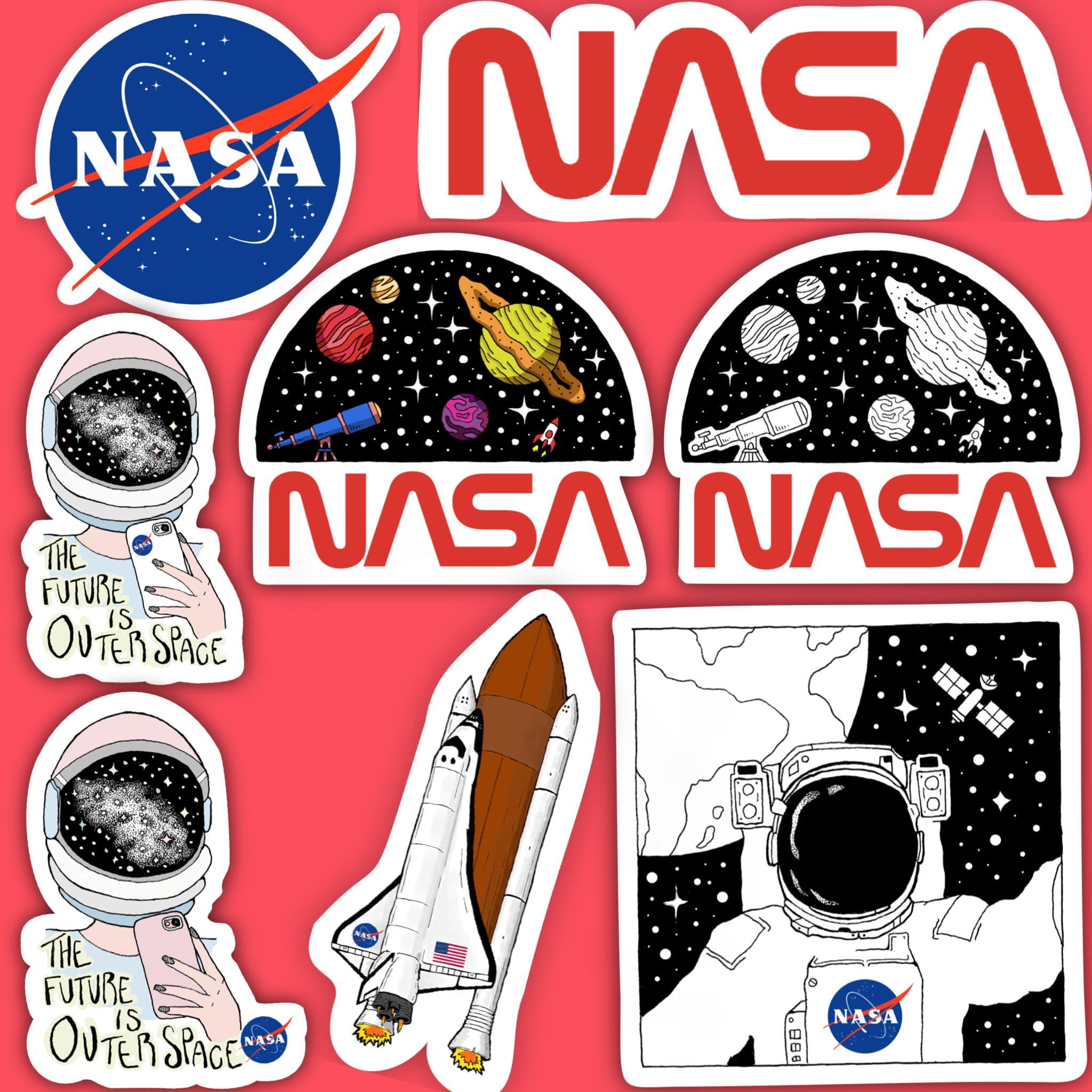  NASA Stickers 8 Pack、mySite、elrpsem3k
