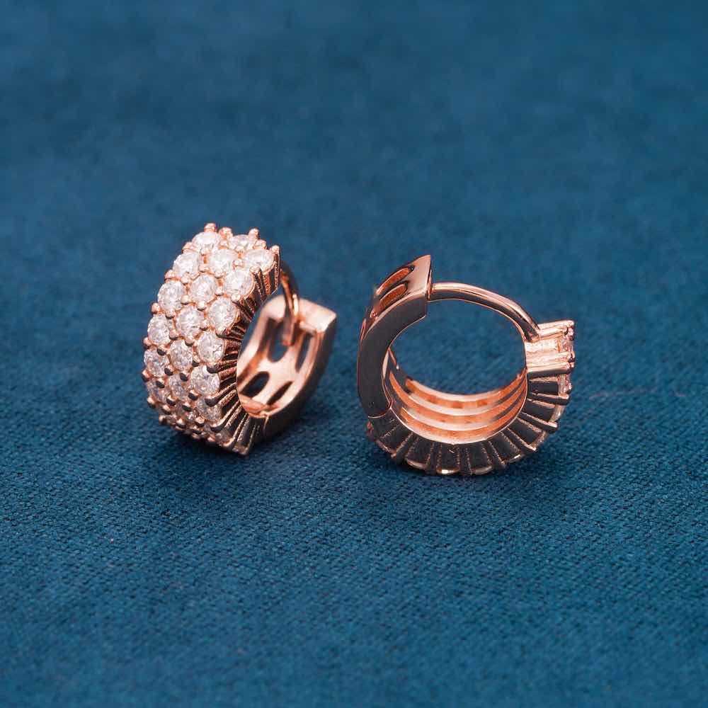 Moissanite 3-Row Hoop Earrings 14k Gold、mySite、hinf8tx79