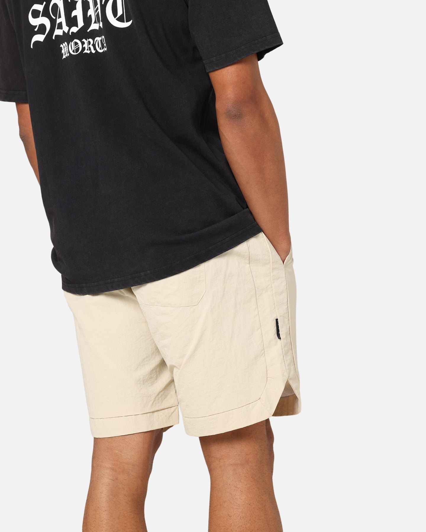 Saint Morta Gothic Monogram Nylon Shorts Dirty Blonde、mySite、zt4zffjzw