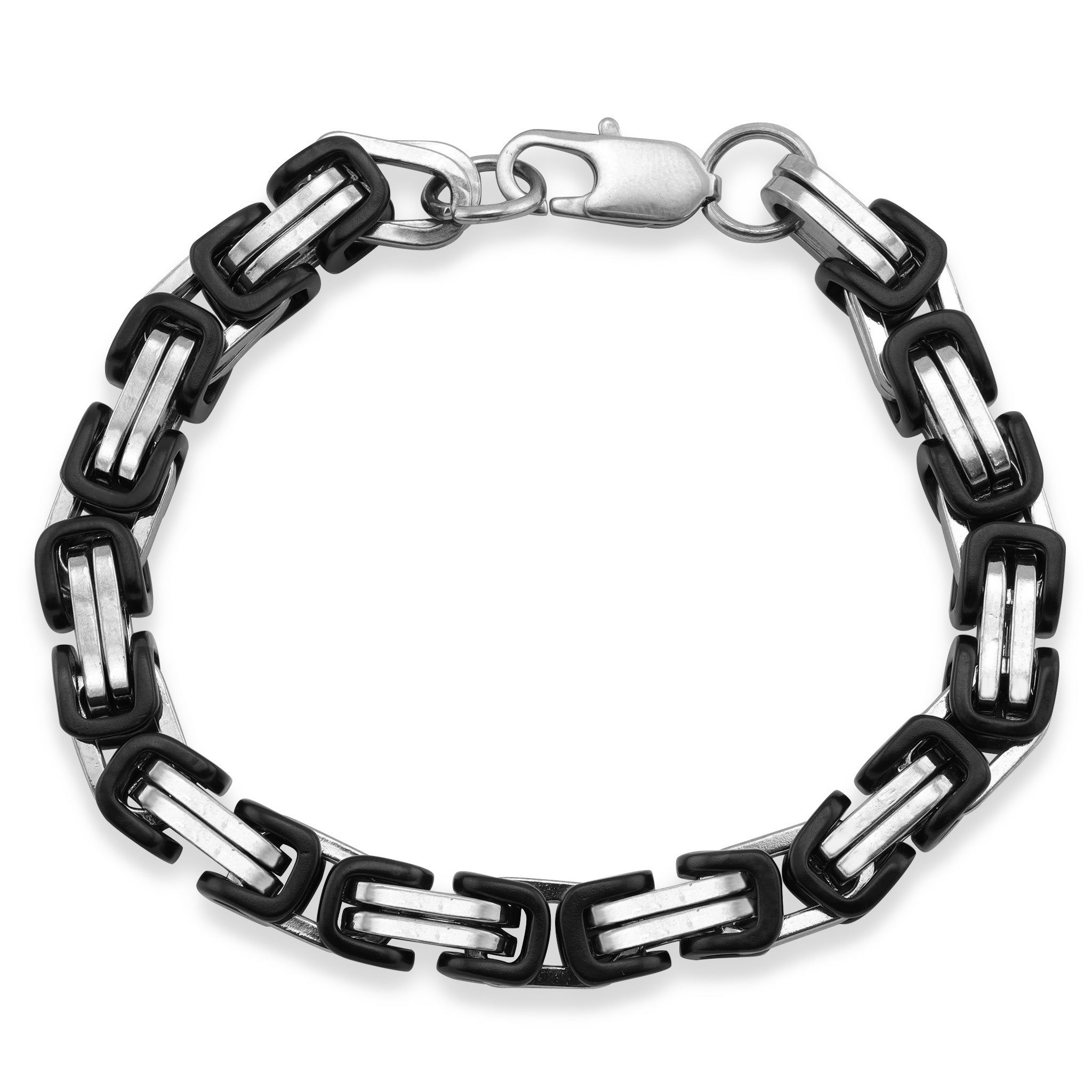 Stainless Steel And Black Byzantine Chain Bracelet / BRJ9092、mySite、dreamappss