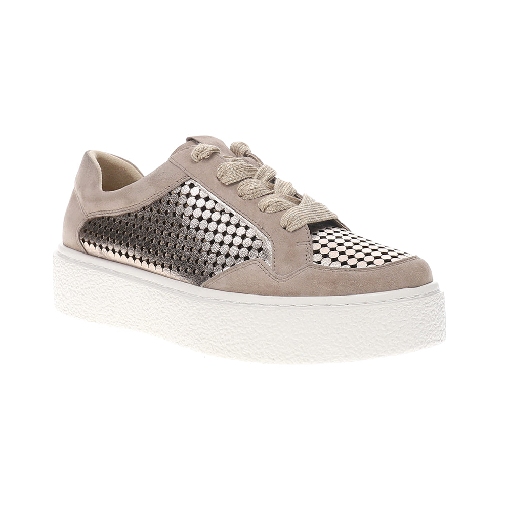 Yago Perforated Metallic Lace Up Sneakers、mySite、gtrtttuynbv